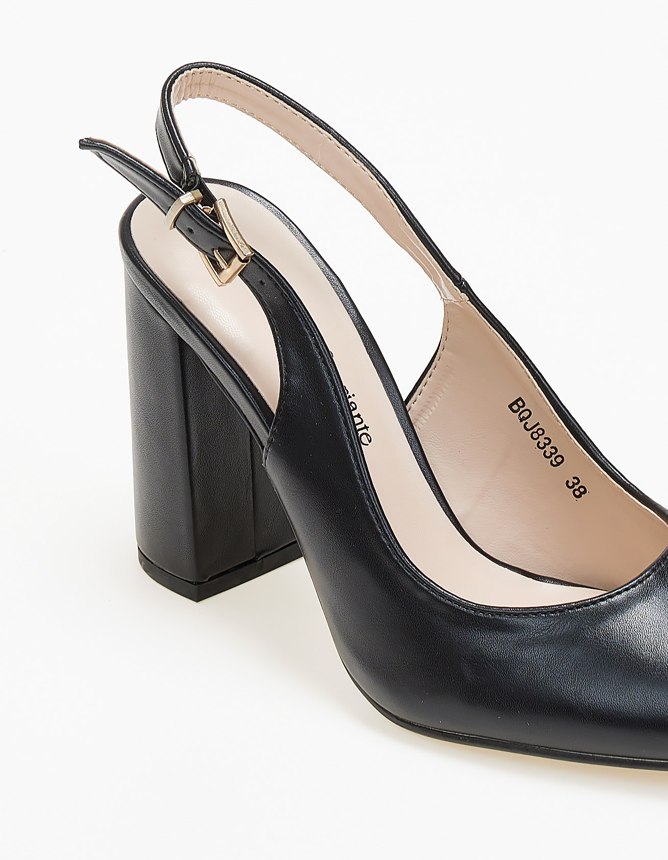 Εξώφτερνες γόβες με χοντρό τακούνι - Μαύρο φωτογραφία