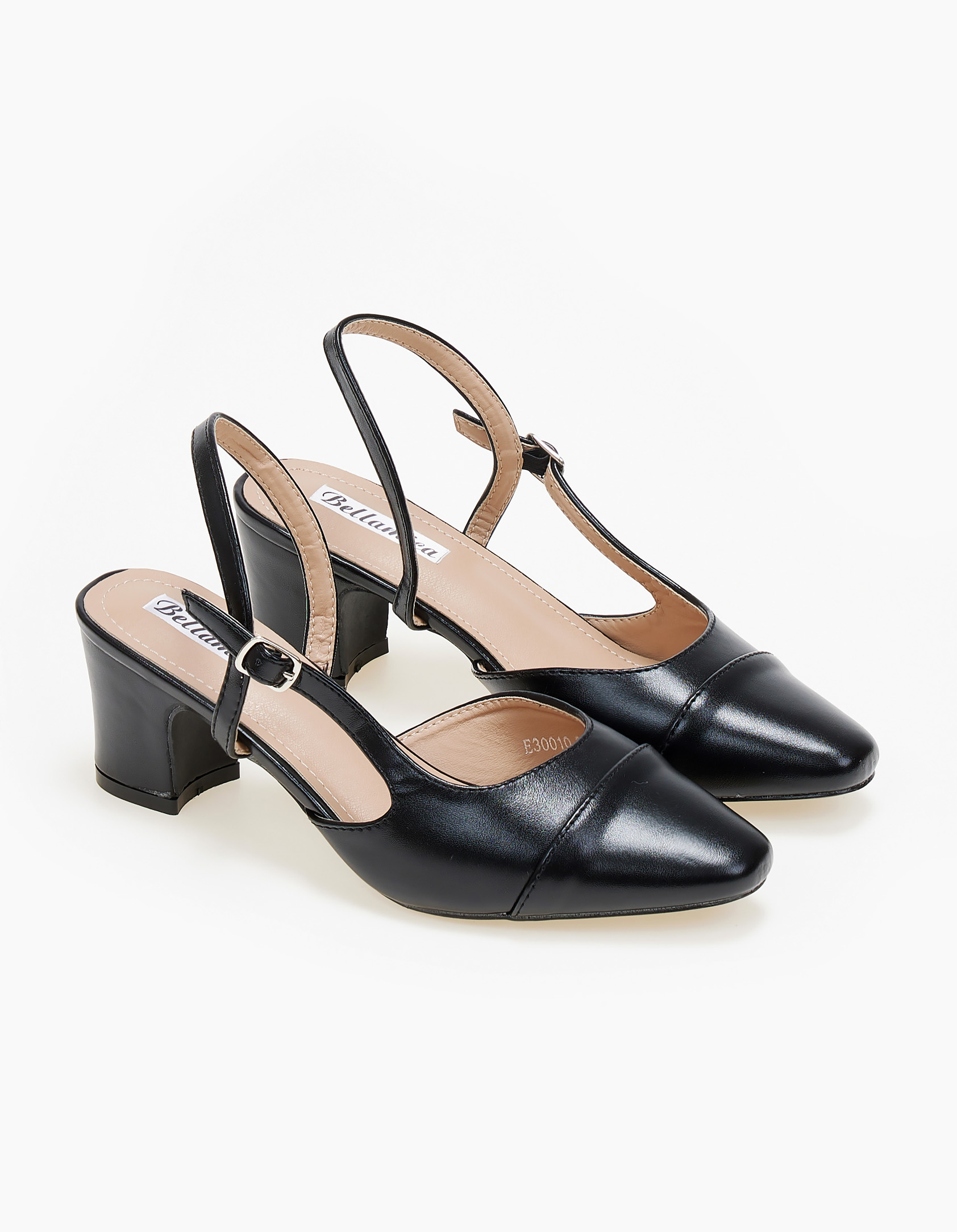 Issue Γόβες εξώφτερνες με χοντρό τακούνι - Μαύρο