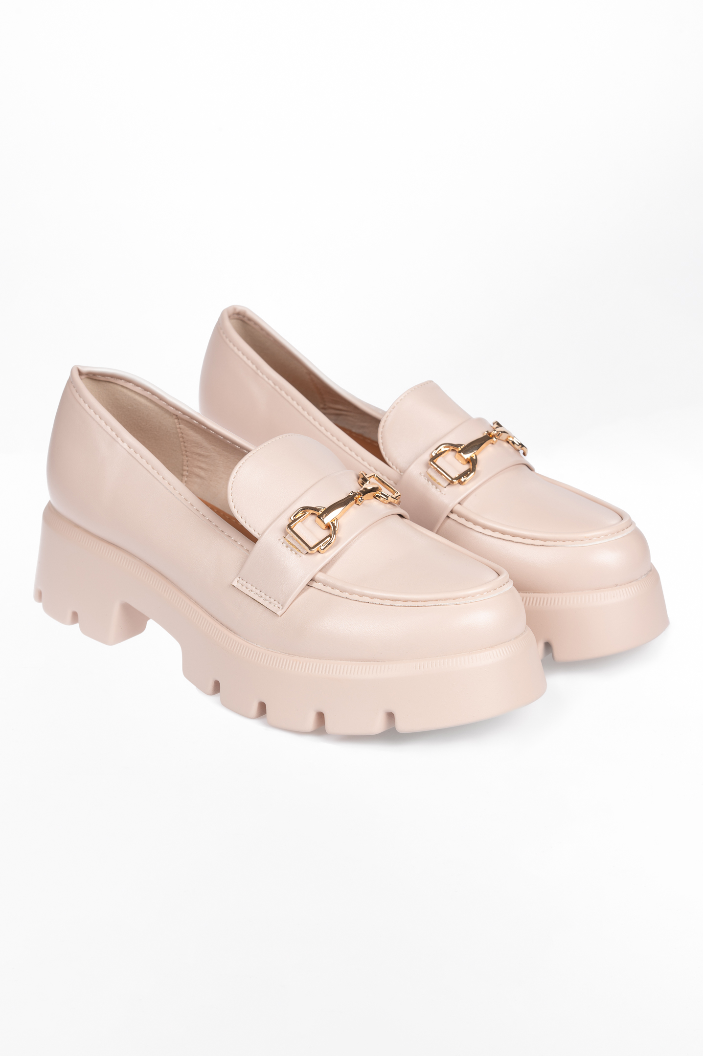 Παπούτσια > Loafers Loafers με διακοσμητική αγκράφα - Μπεζ