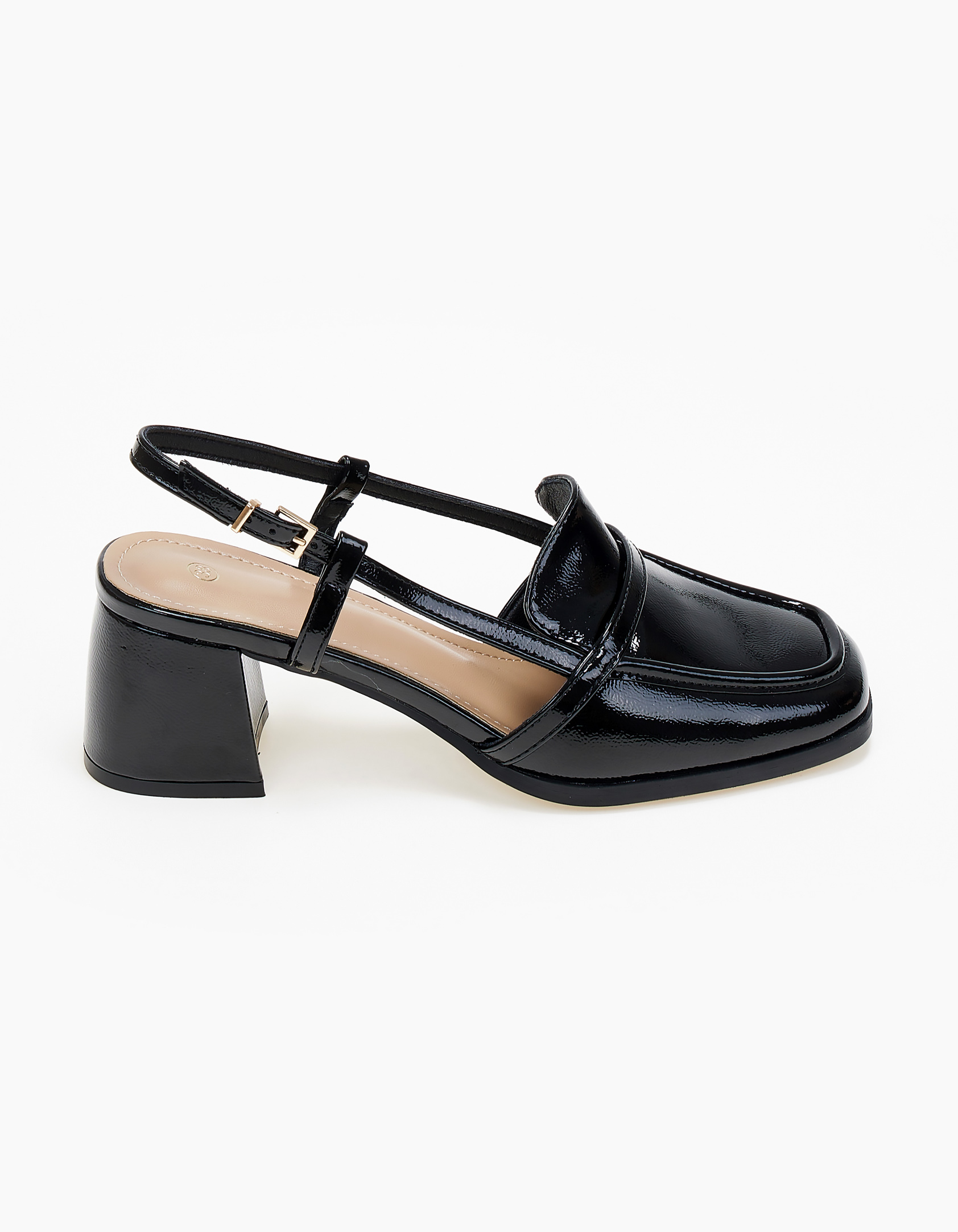 Εξώφτερνες γόβες τύπου loafers - Μαύρο φωτογραφία