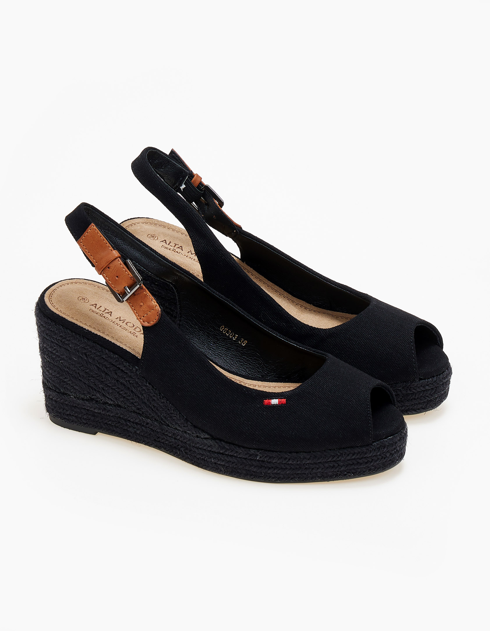 Εσπαντριγιες πλατφόρμες με peep toe - Μαύρο