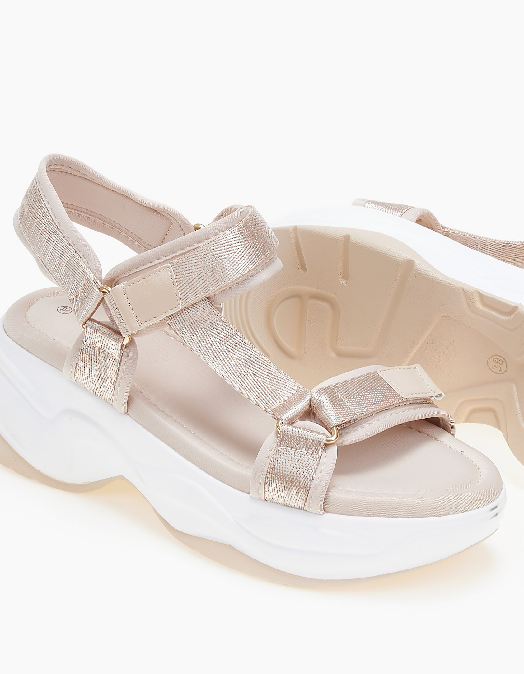 Σανδάλια flatform - Μπεζ φωτογραφία