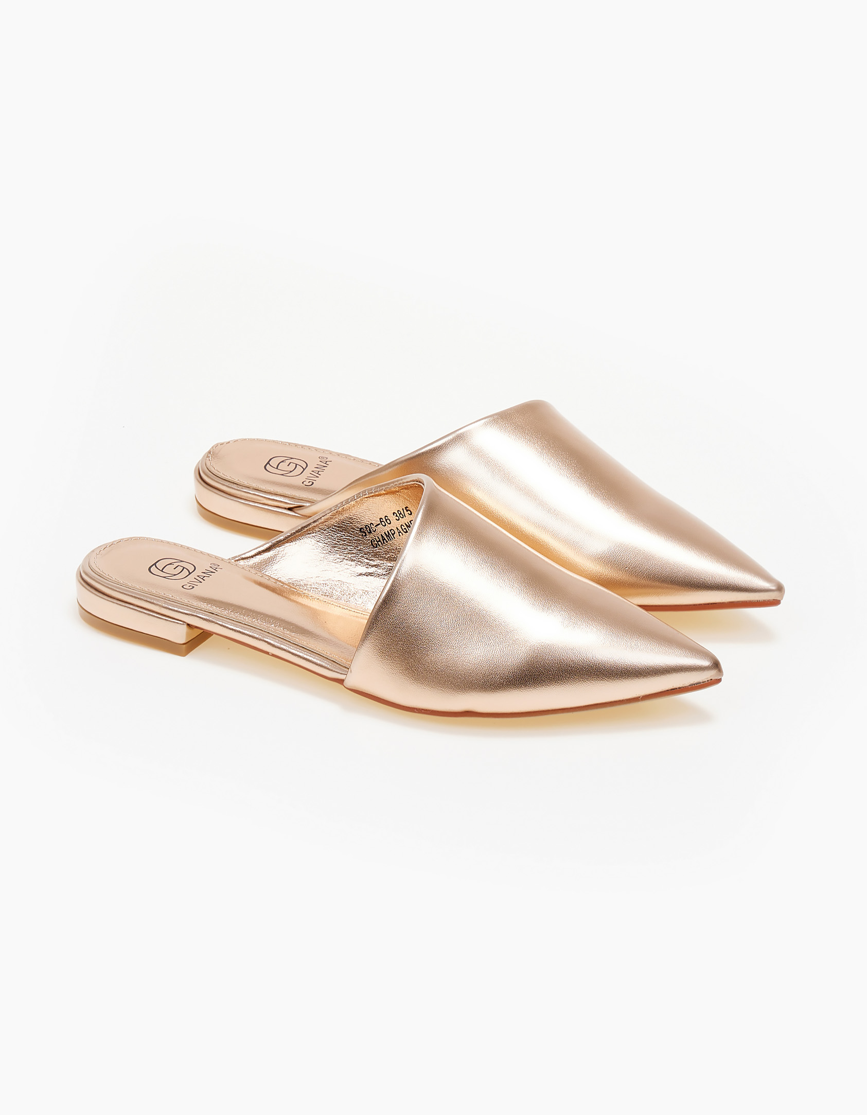 Mules με ιδιαίτερο σχέδιο - Rose Gold