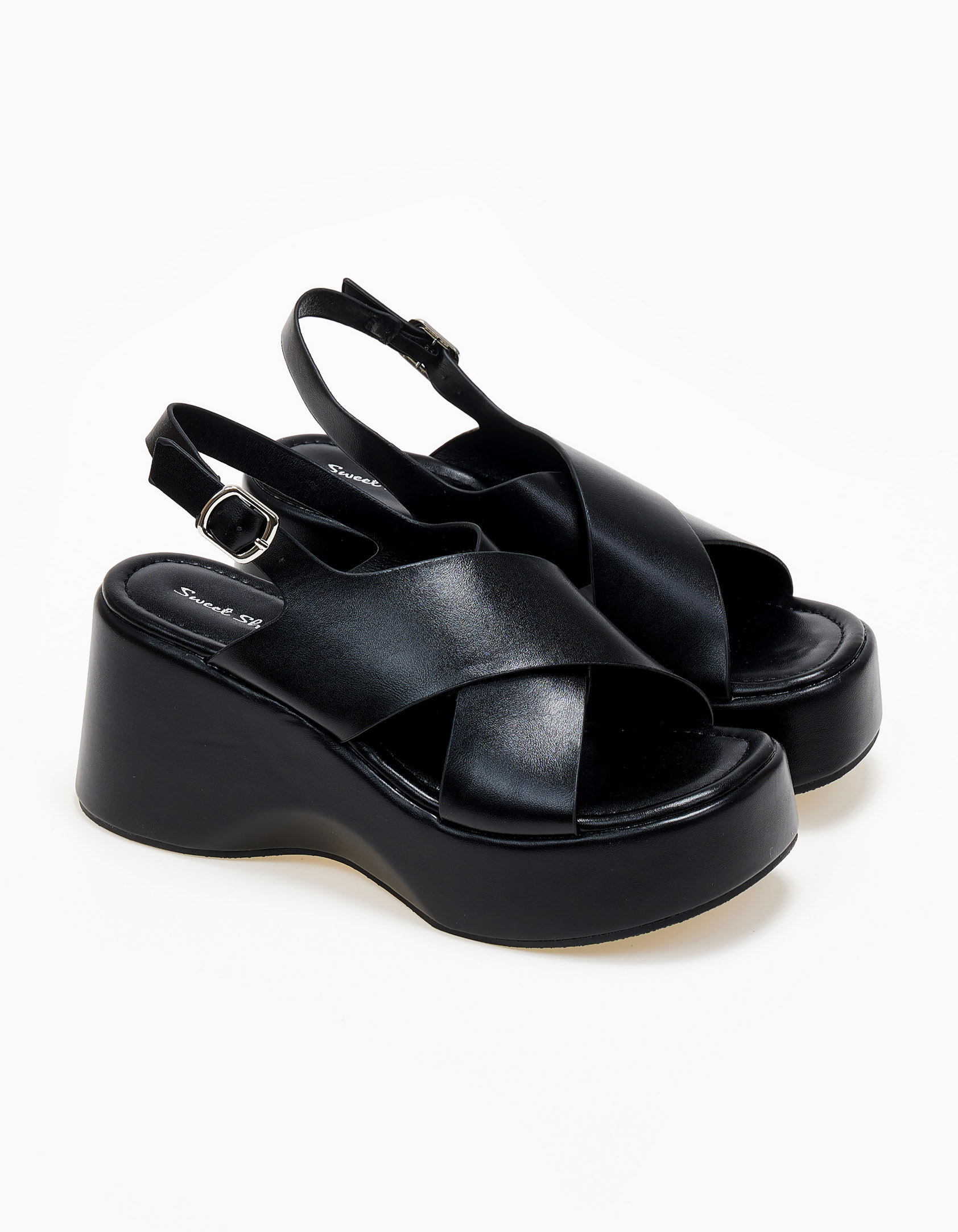 Πλατφόρμες ανοιχτές με χιαστί φάσες - Μαύρο