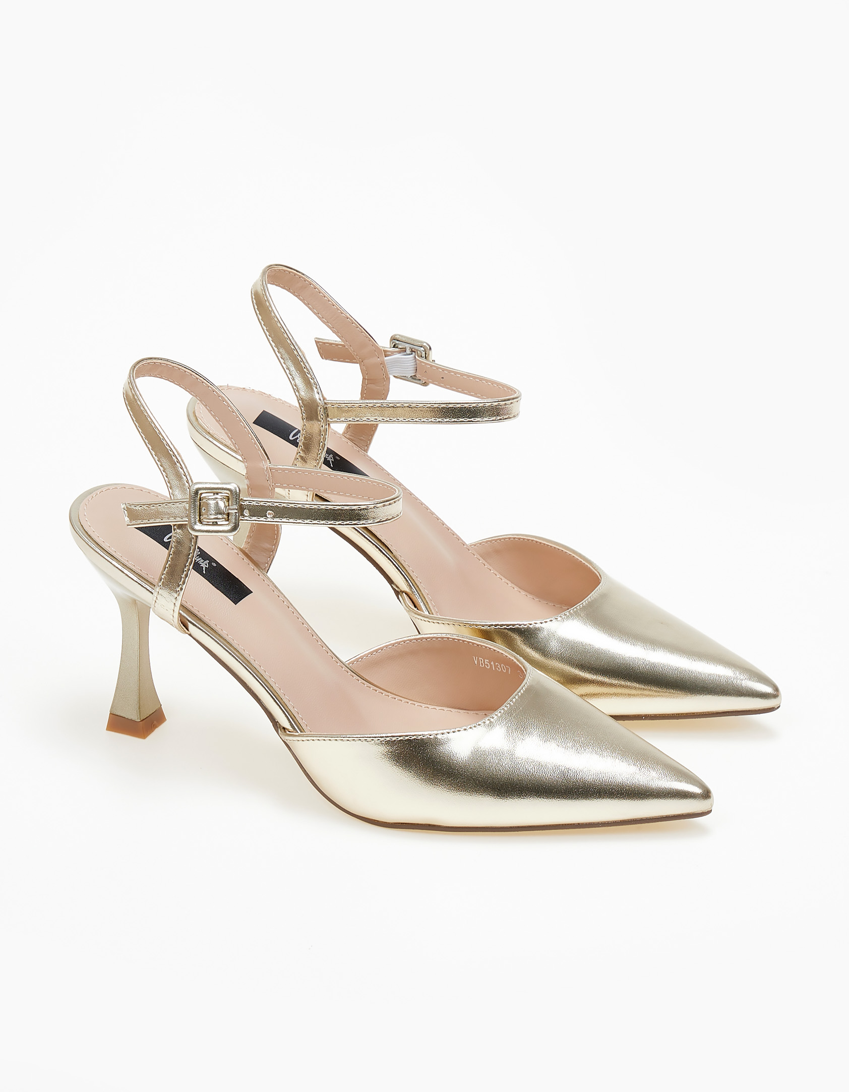 Παπούτσια > Γόβες Μυτερές open heel γόβες με λεπτό τακούνι - Χρυσό