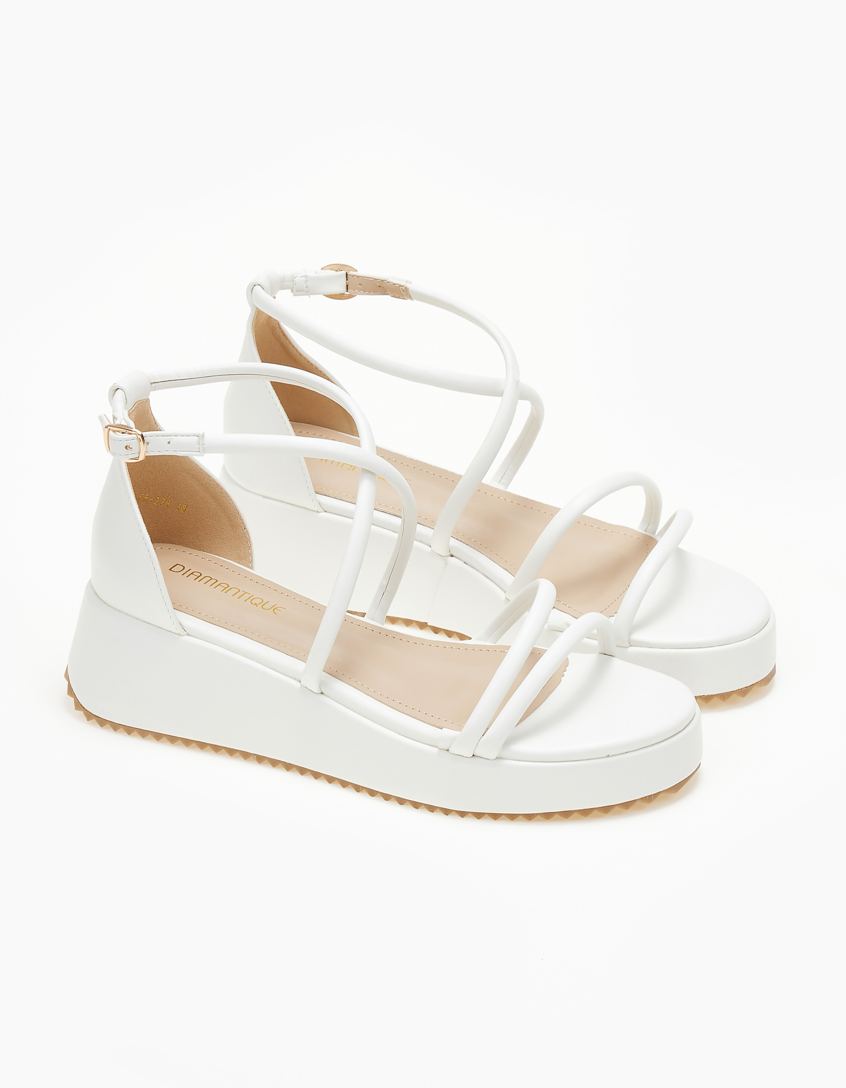 Issue Σανδάλια flatform με φτέρνα - Λευκό