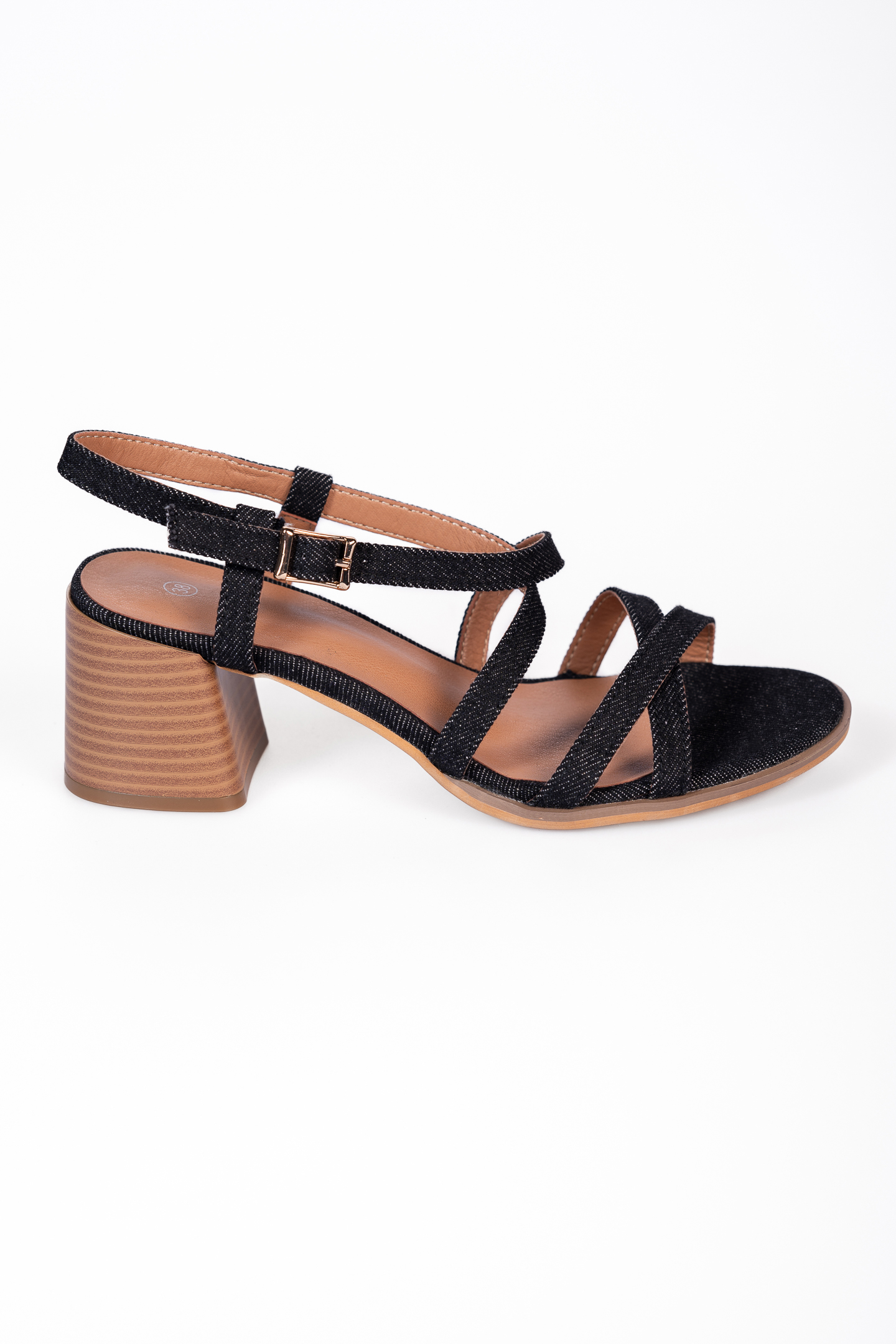 All day πέδιλα με χοντρό τακούνι - Μαύρο φωτογραφία