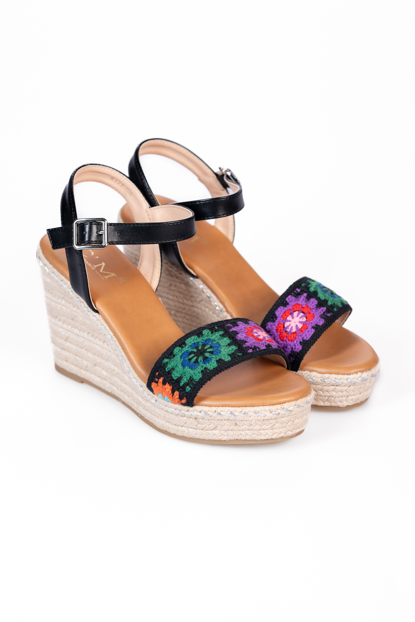 Εσπαντρίγιες με πλεκτό σχέδιο - Μαύρο