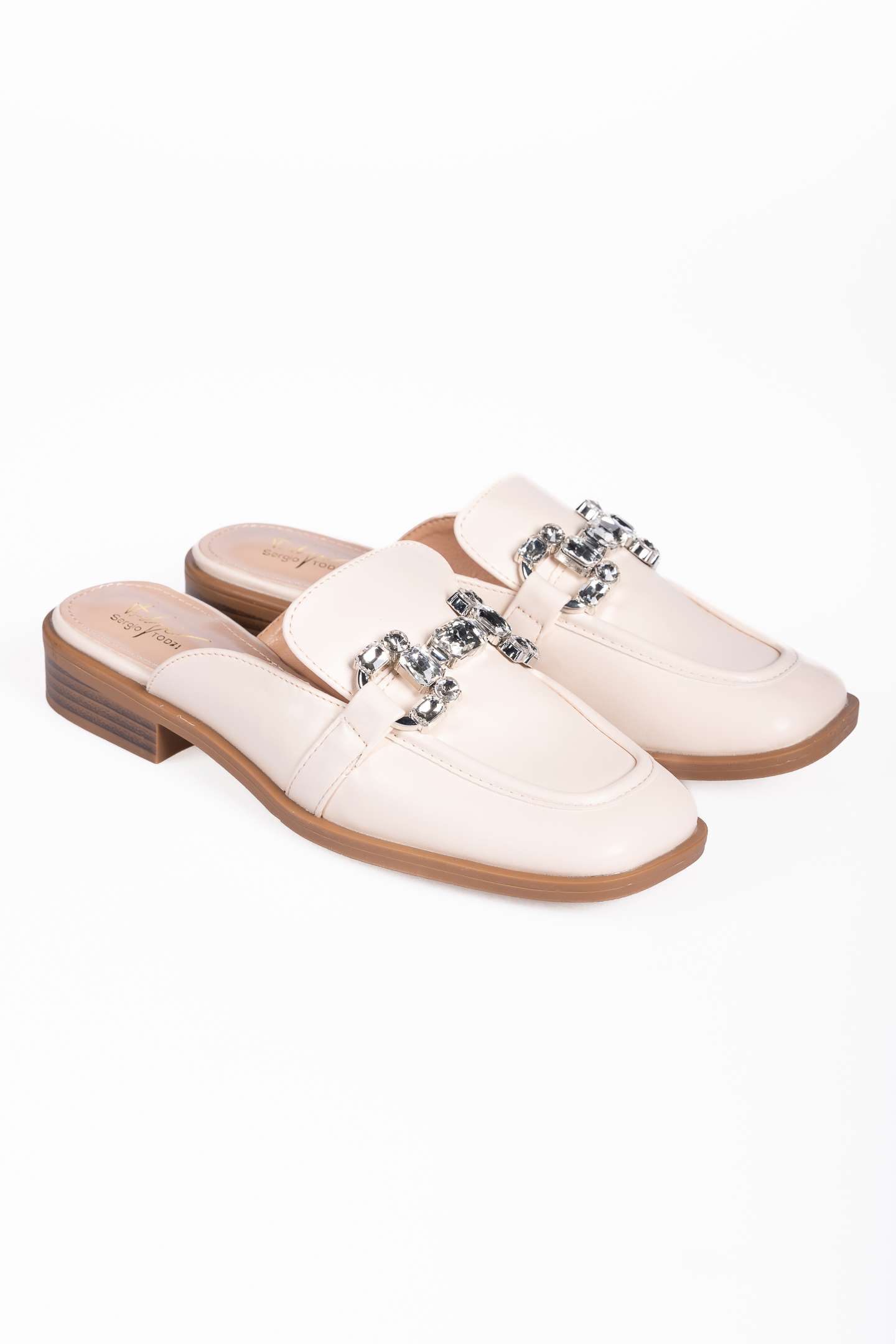 Loafers εξώφτερνα με αγκράφα - Μπεζ