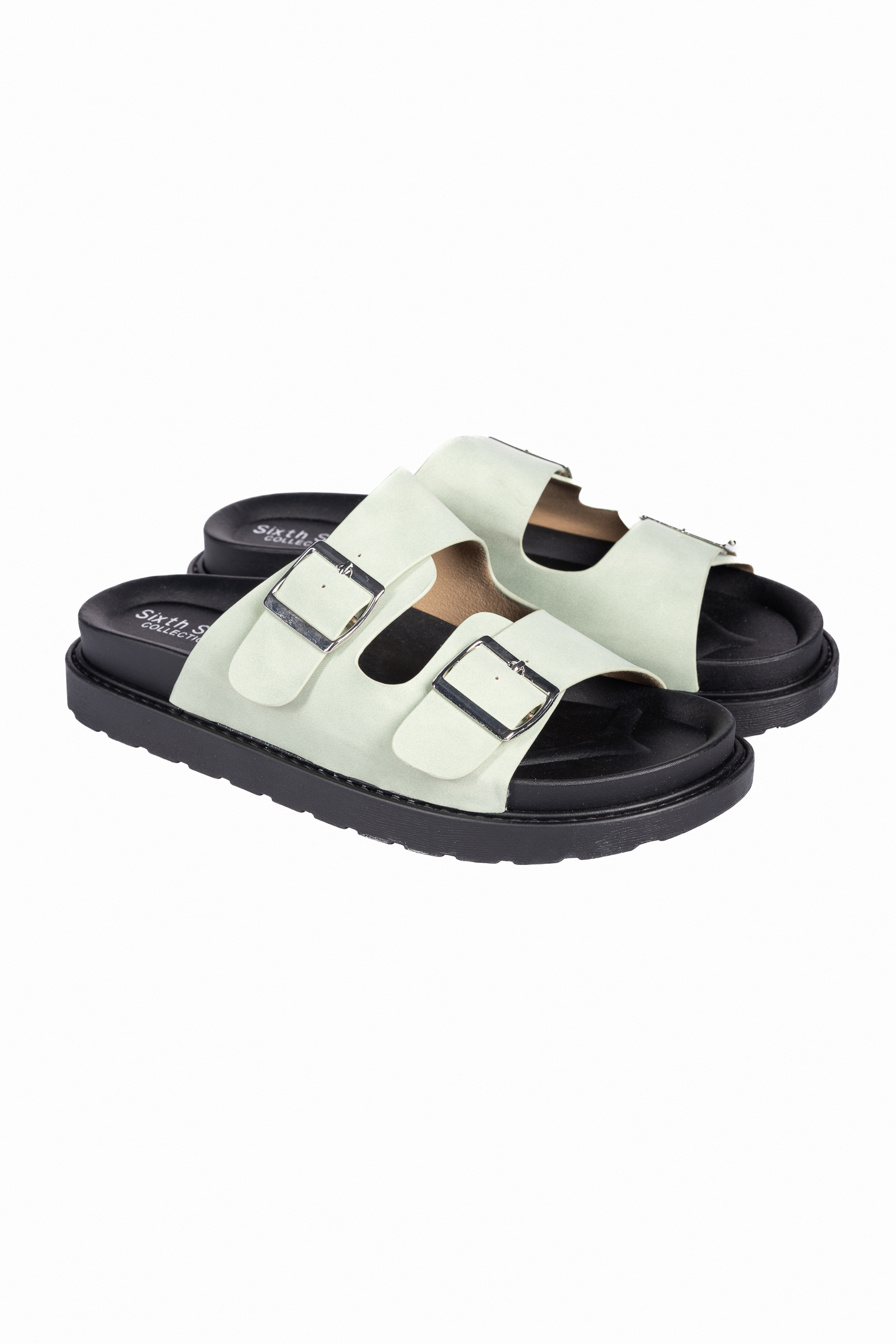 Issue Σανδάλια flatform με suede υφή - Πράσινο