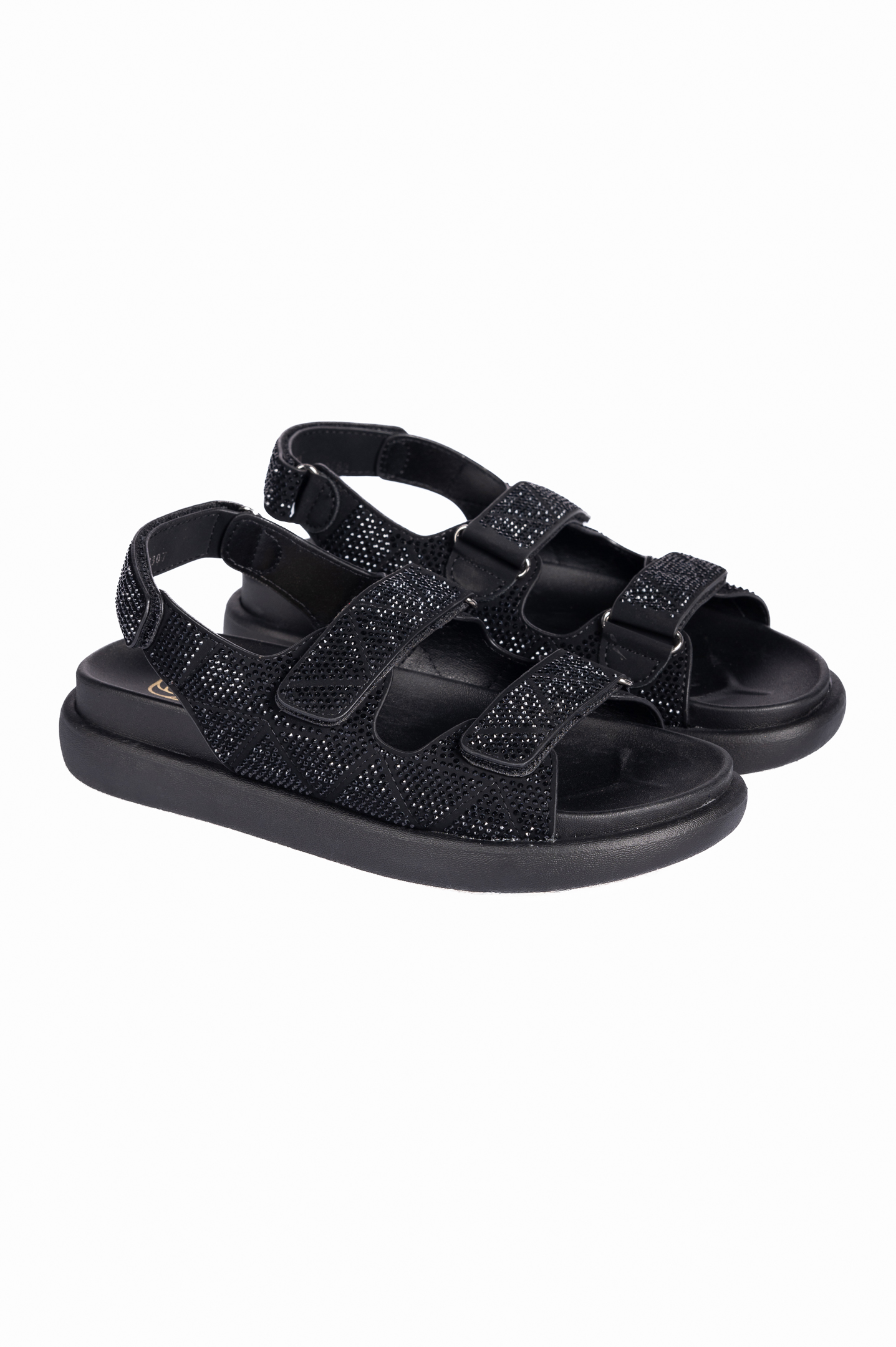 Issue Σανδάλια flatform με στρας - Μαύρο