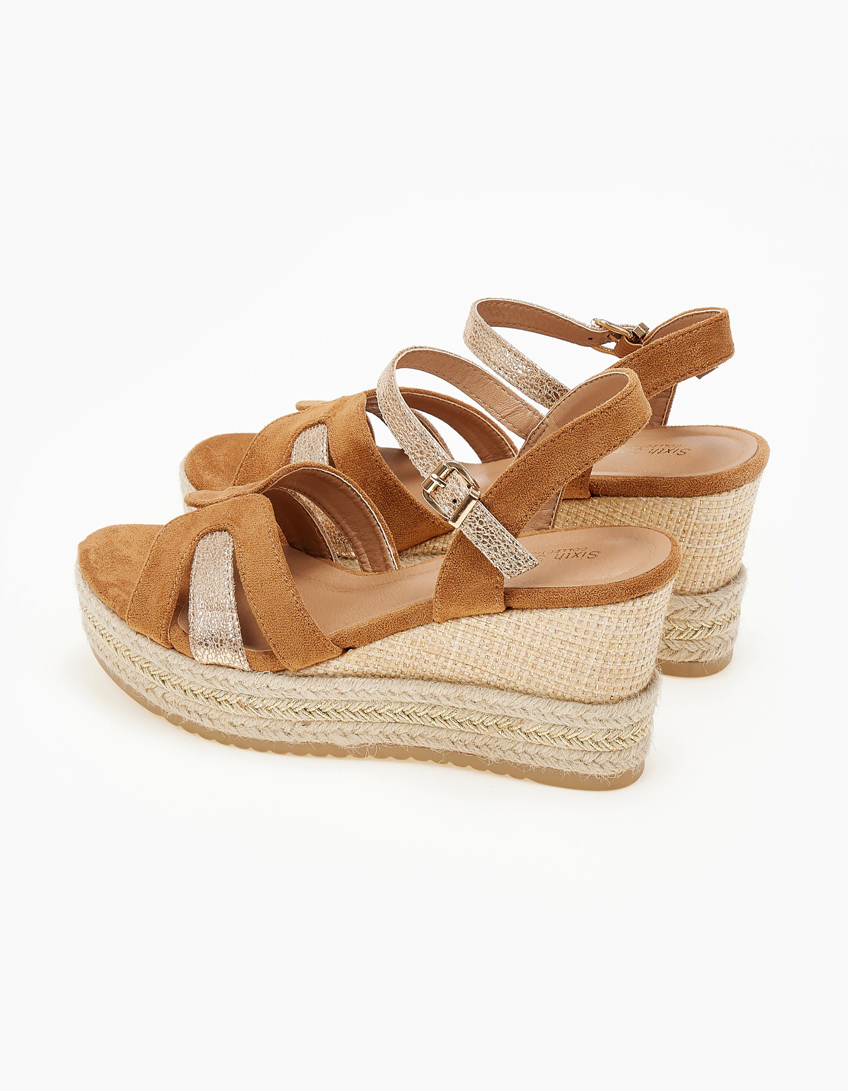 Εσπαντρίγιες πλατφόρμες με suede υφή - Κάμελ φωτογραφία