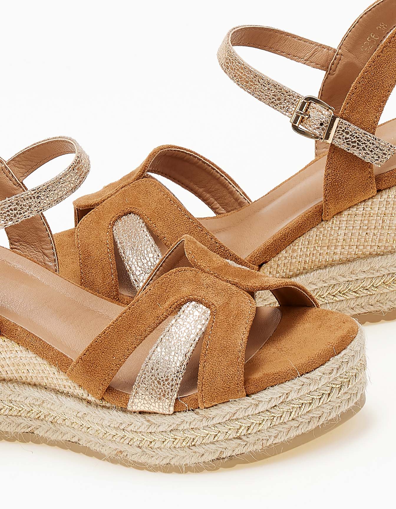 Εσπαντρίγιες πλατφόρμες με suede υφή - Κάμελ φωτογραφία