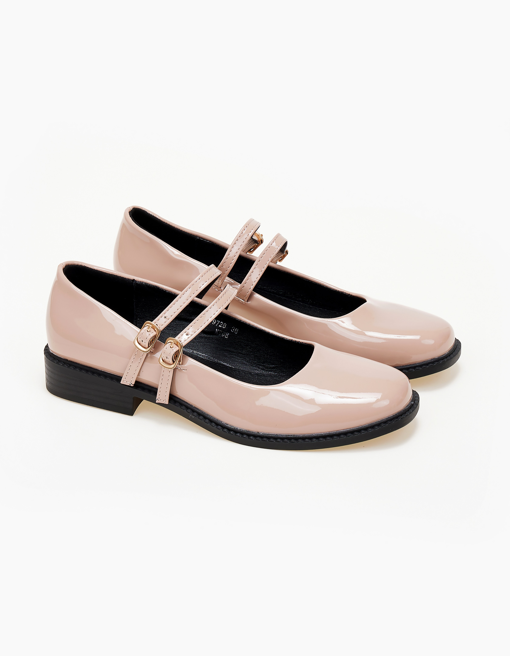 Χαμηλά γοβάκια με διπλή μπαρέτα - Μπεζ