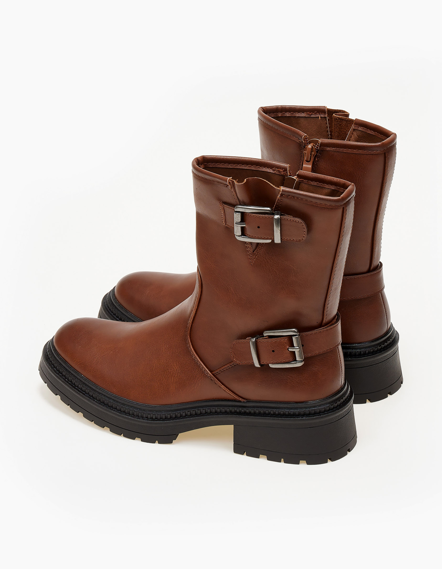 Biker boots με αγκράφες - Κάμελ φωτογραφία