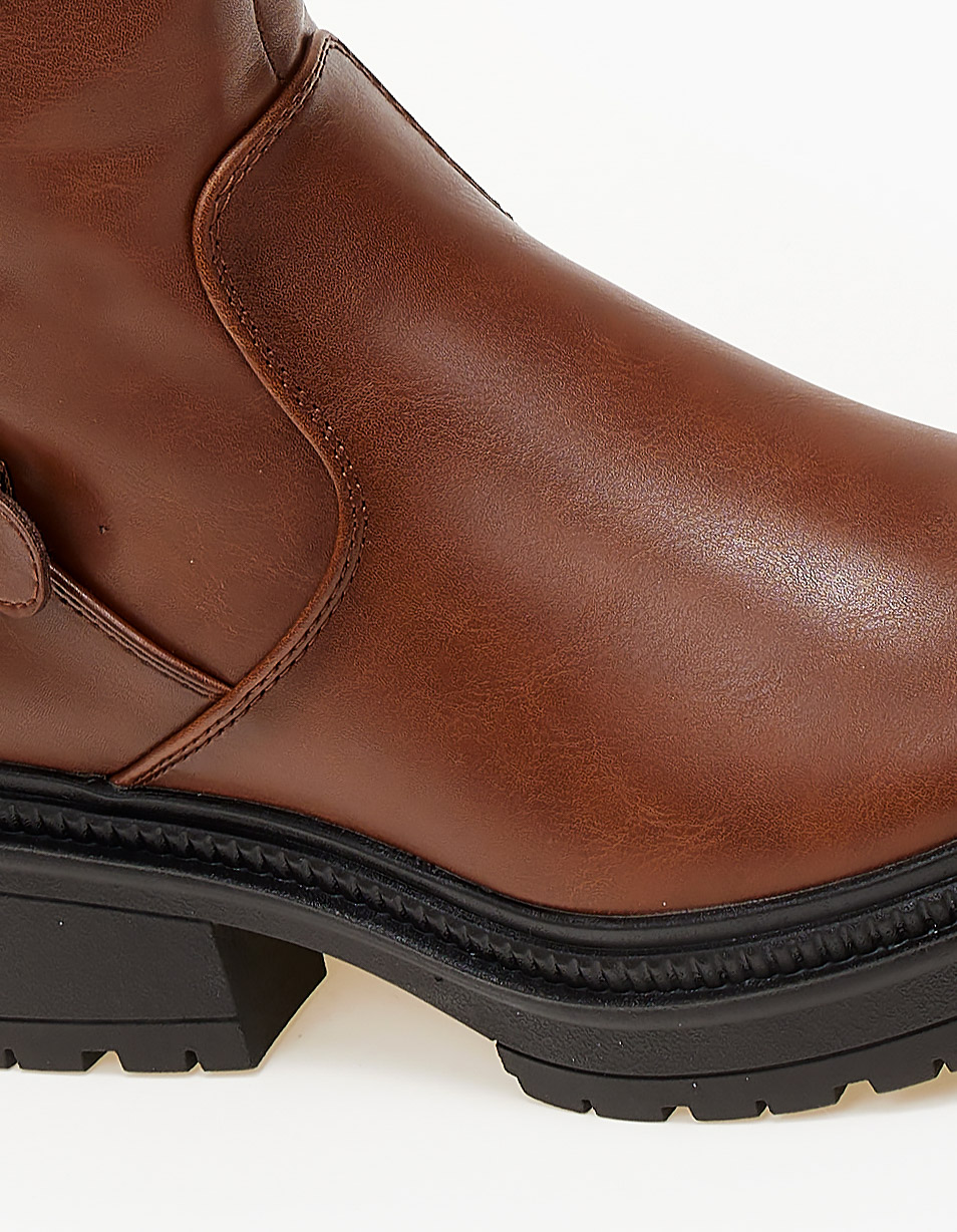 Biker boots με αγκράφες - Κάμελ φωτογραφία