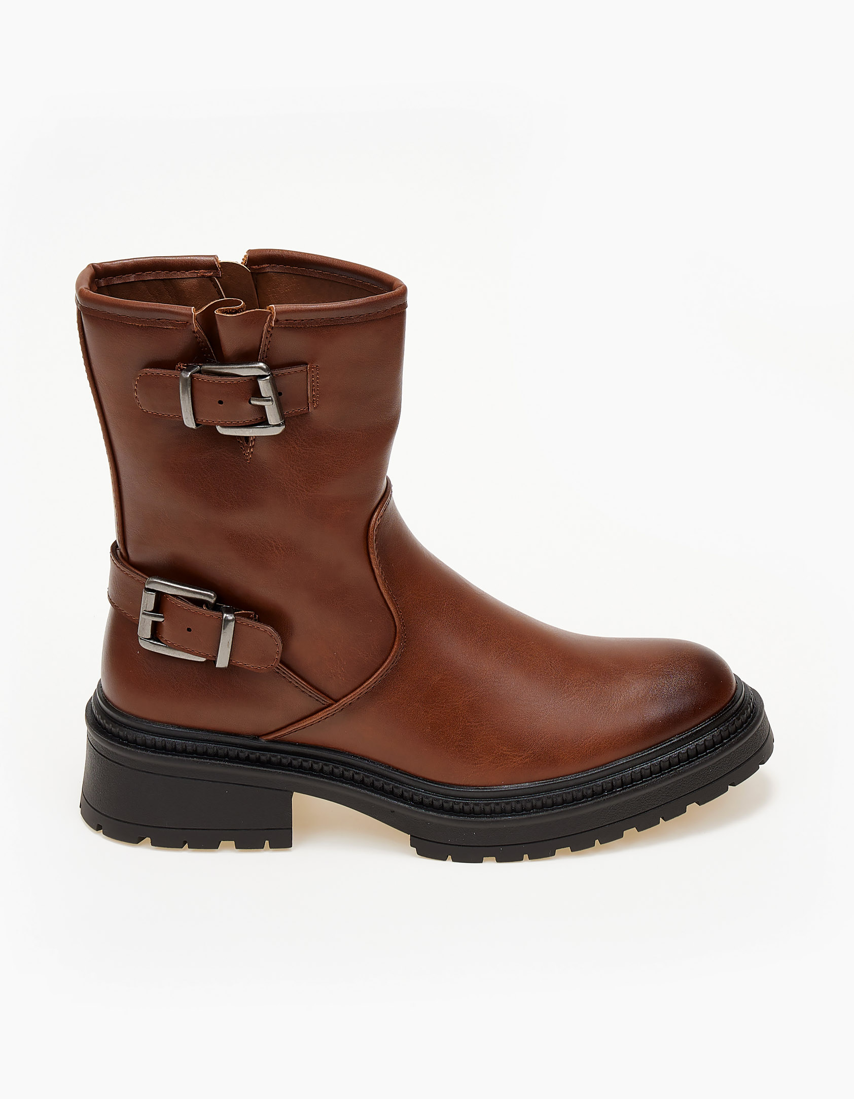 Biker boots με αγκράφες - Κάμελ φωτογραφία