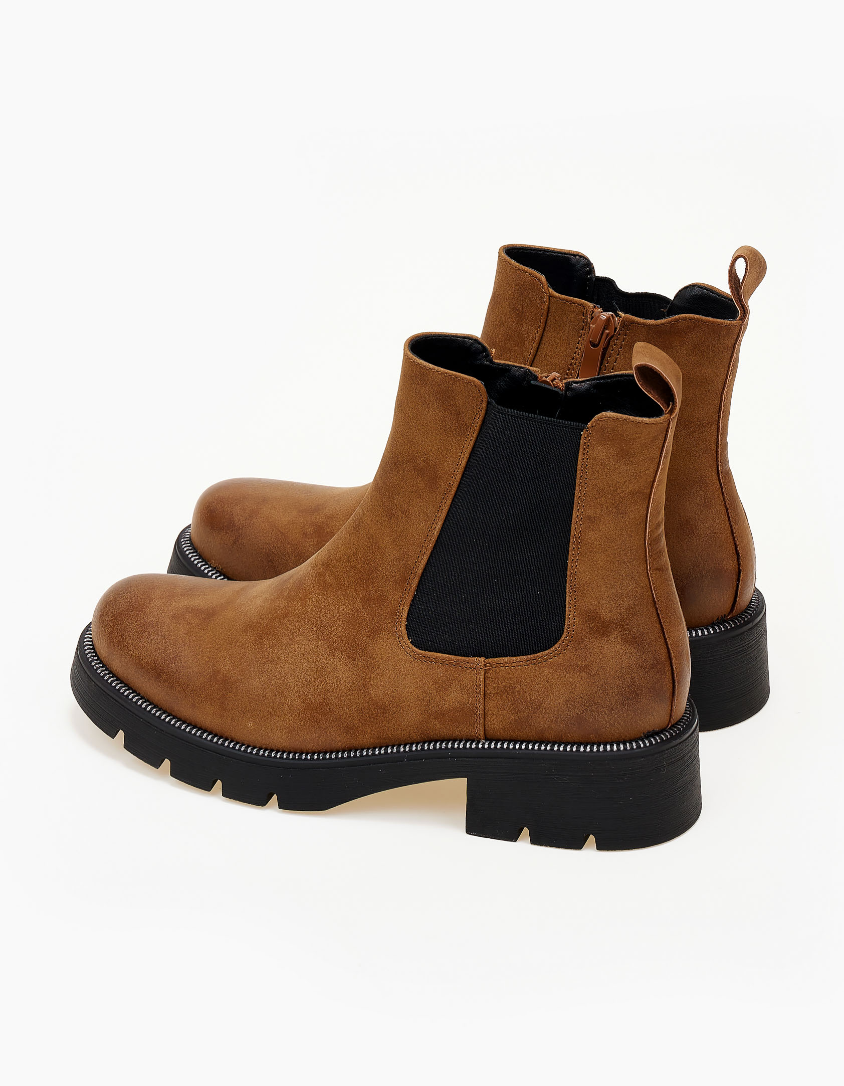 Χαμηλά ankle boots με λάστιχο - Κάμελ φωτογραφία