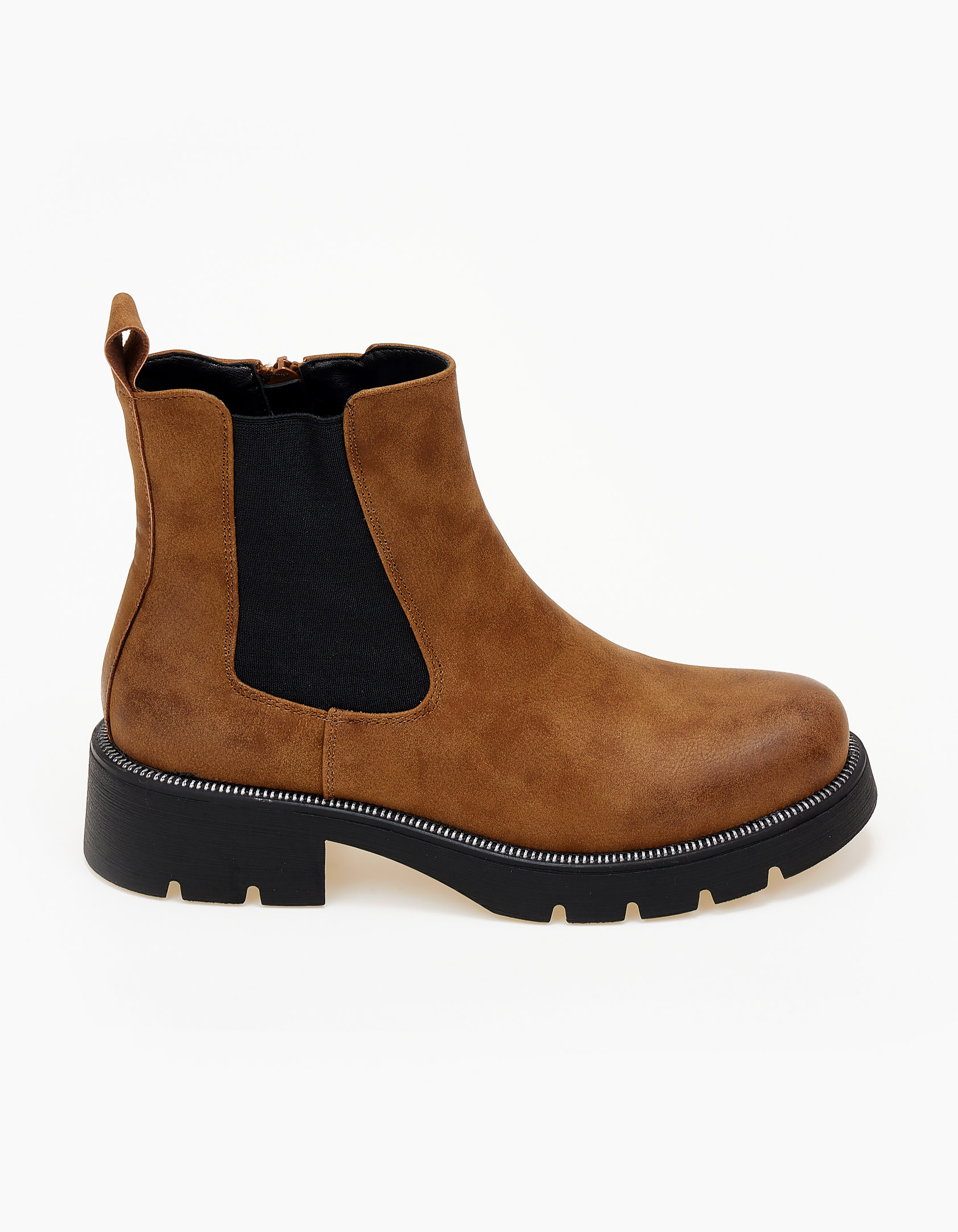 Χαμηλά ankle boots με λάστιχο - Κάμελ φωτογραφία