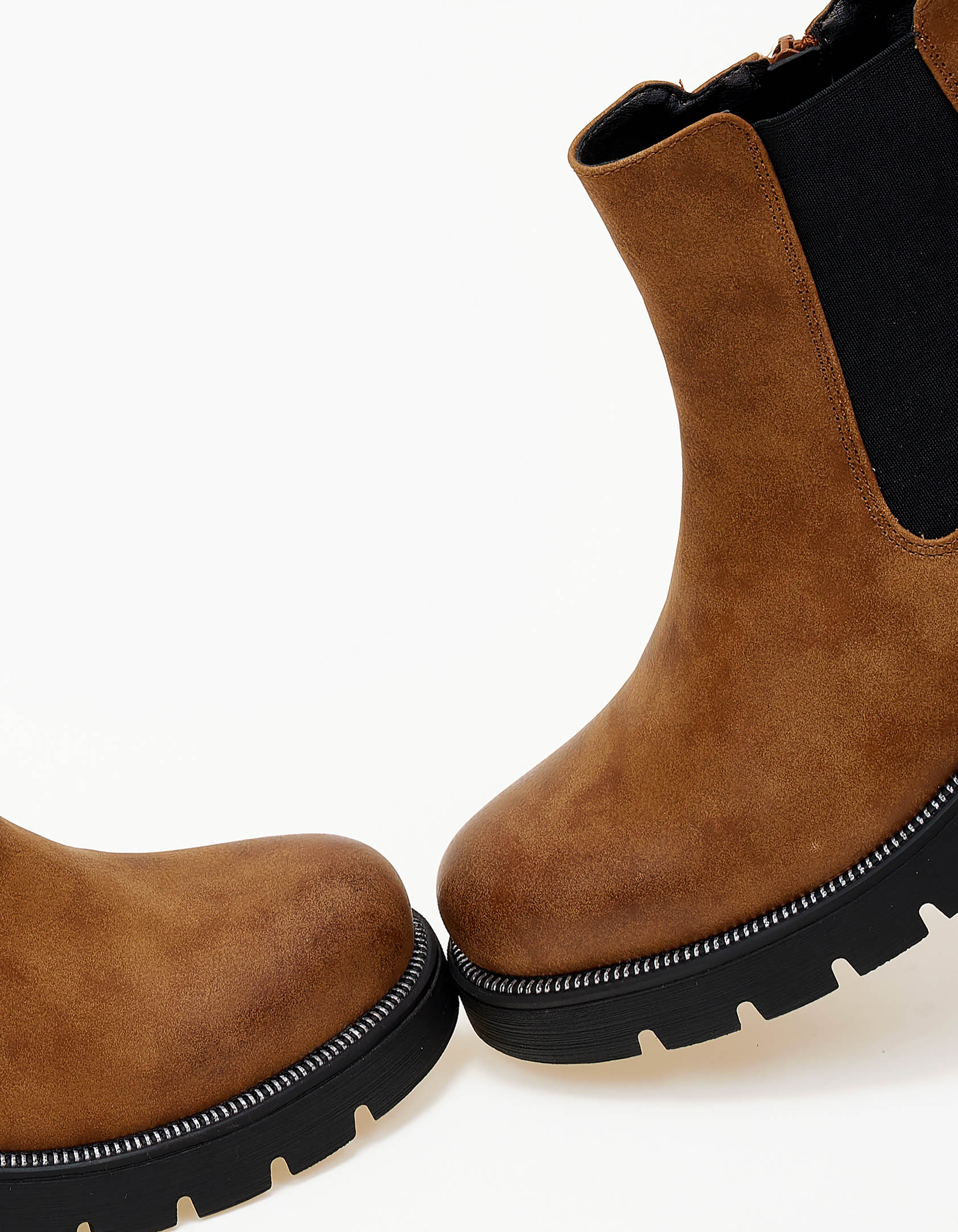 Χαμηλά ankle boots με λάστιχο - Κάμελ φωτογραφία