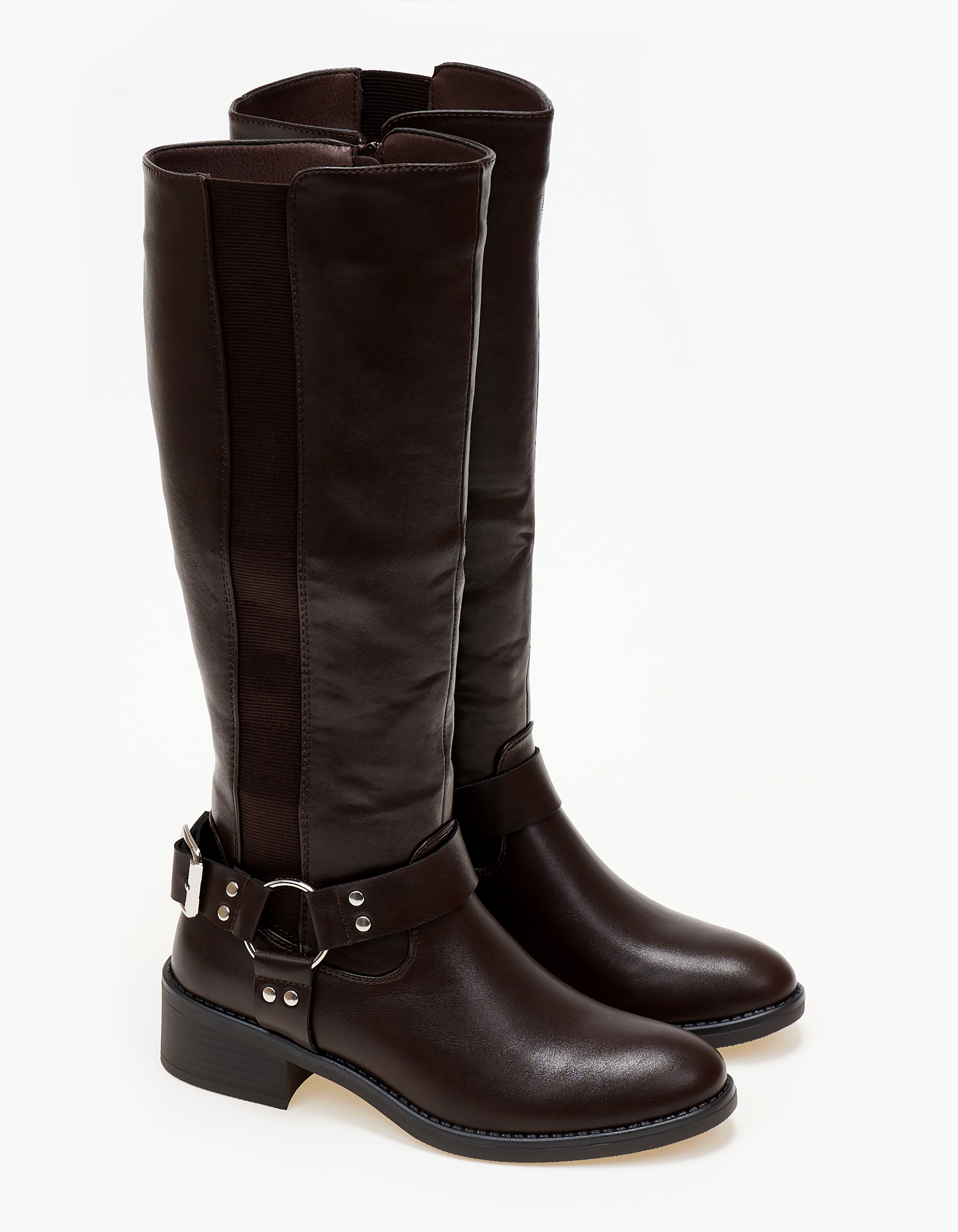Μπότες ιππασίας με ζώνη και τρουκς - Καφέ