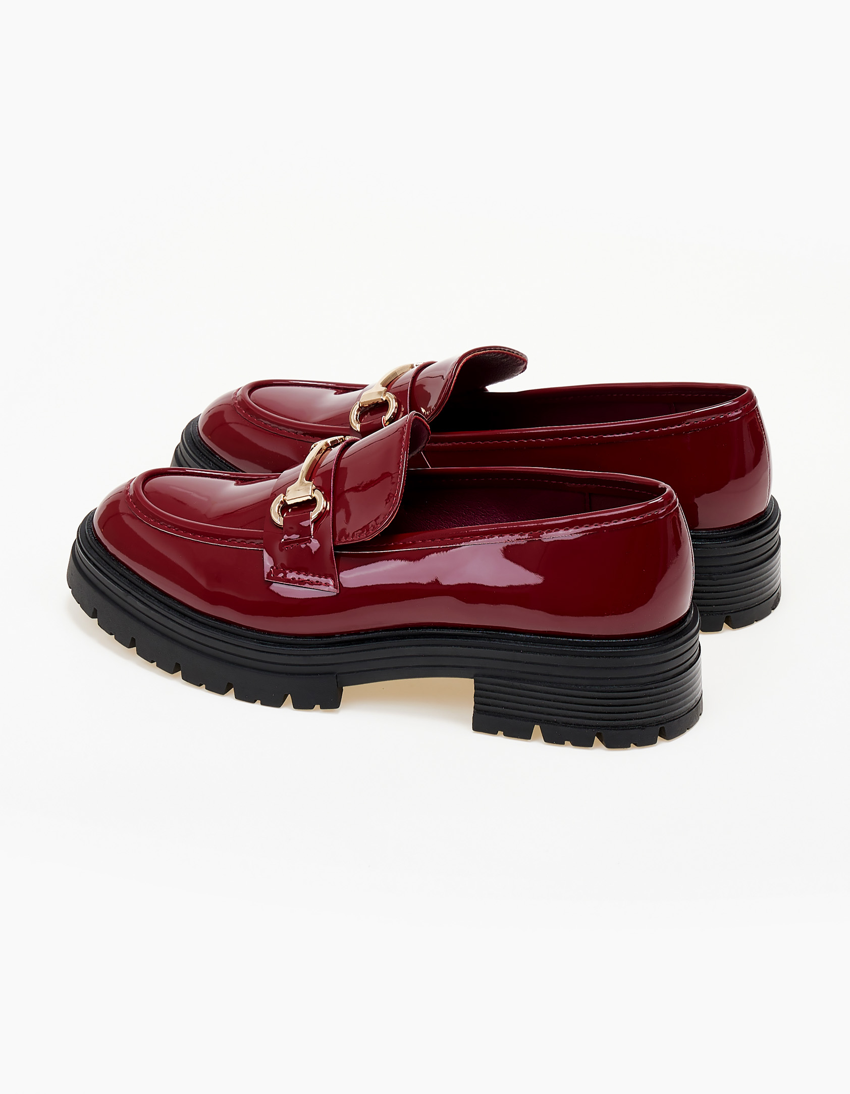 Loafers λουστρίνι με αγκράφα - Μπορντώ φωτογραφία