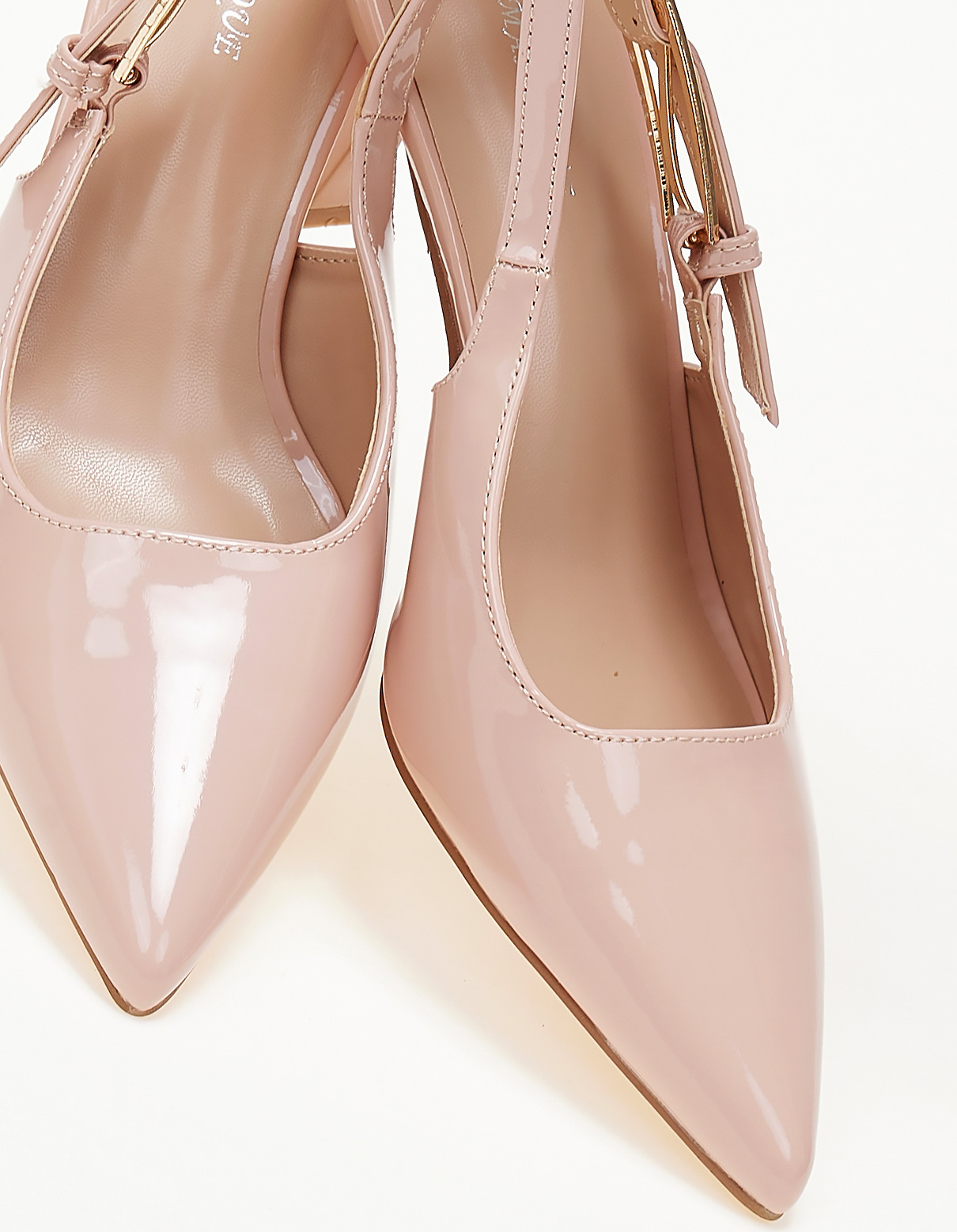 Open heel μυτερές γόβες - Μπεζ φωτογραφία