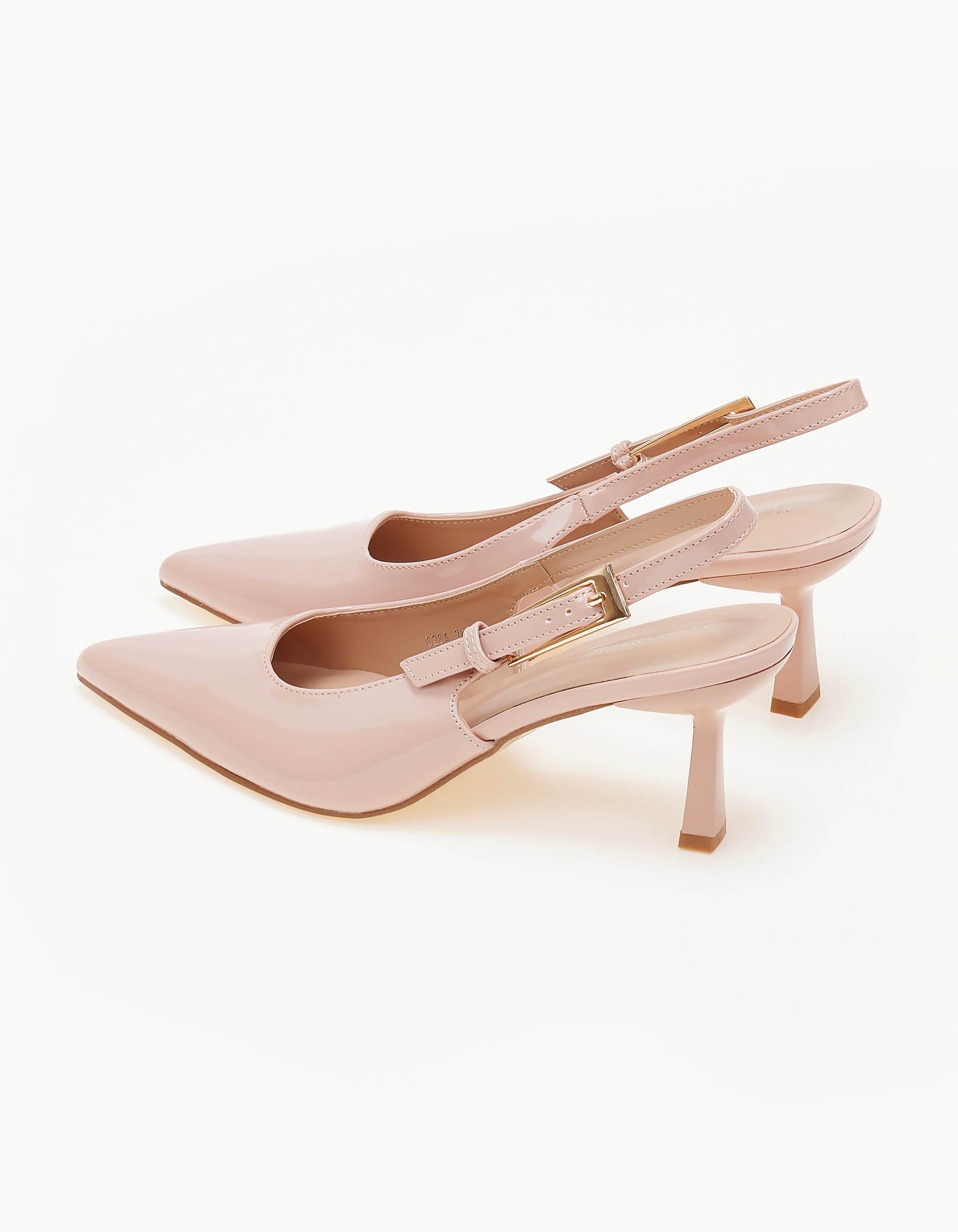 Open heel μυτερές γόβες - Μπεζ φωτογραφία