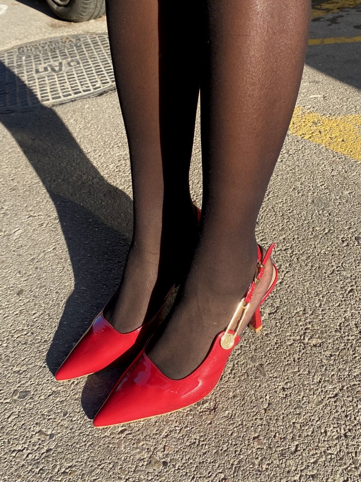 Open heel μυτερές γόβες - Μπορντώ