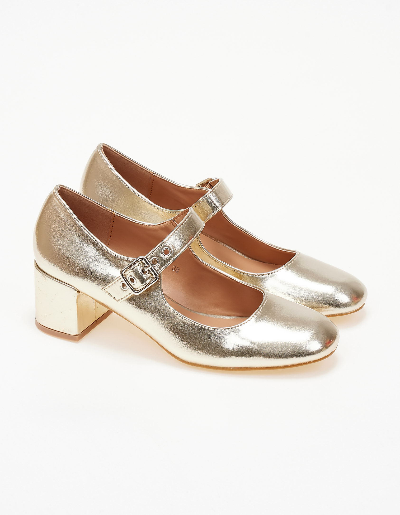 Χαμηλές γόβες σε στυλ mary janes - Χρυσό