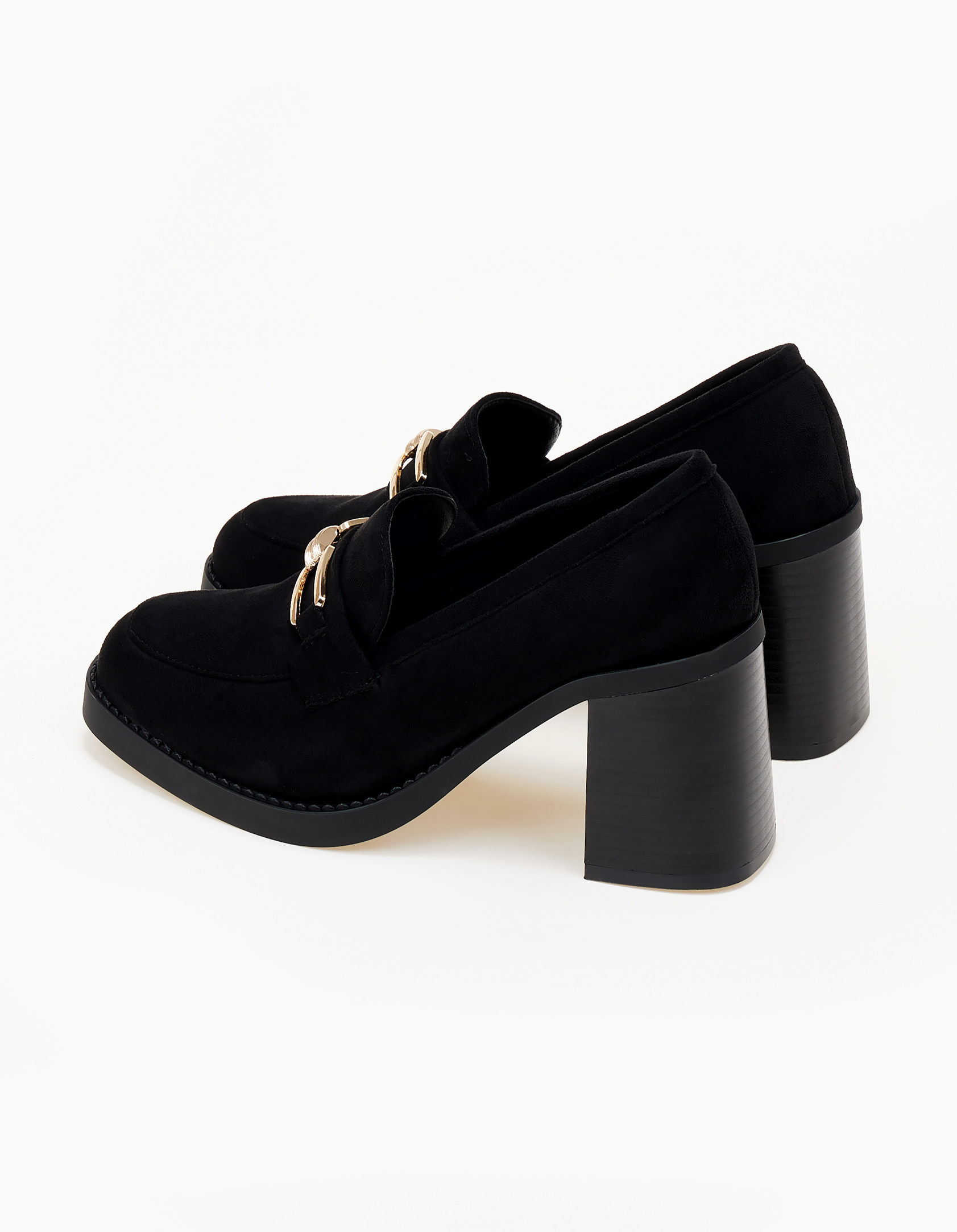 Ψηλά loafers με suede υφή - Μαύρο φωτογραφία