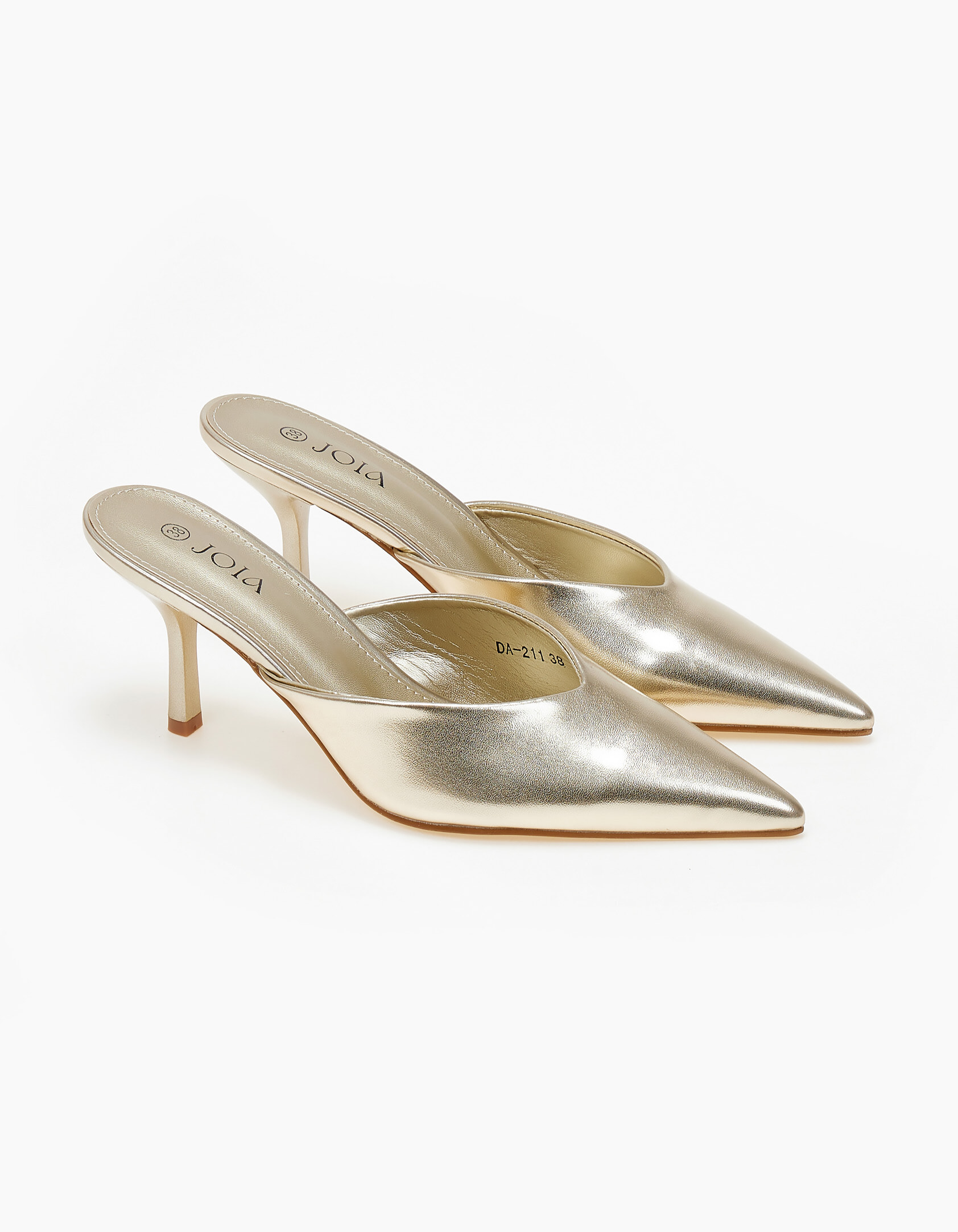 Issue Mules μυτερά με λεπτό τακούνι - Χρυσό