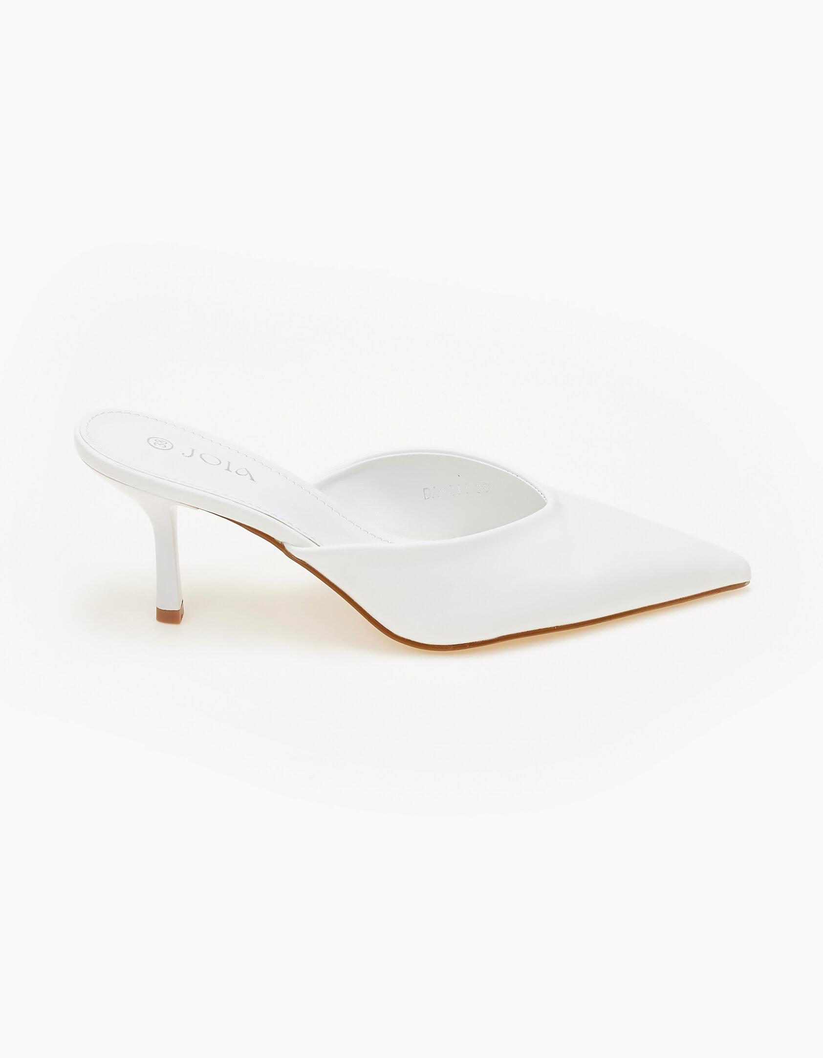 Mules μυτερά με λεπτό τακούνι - Λευκό φωτογραφία