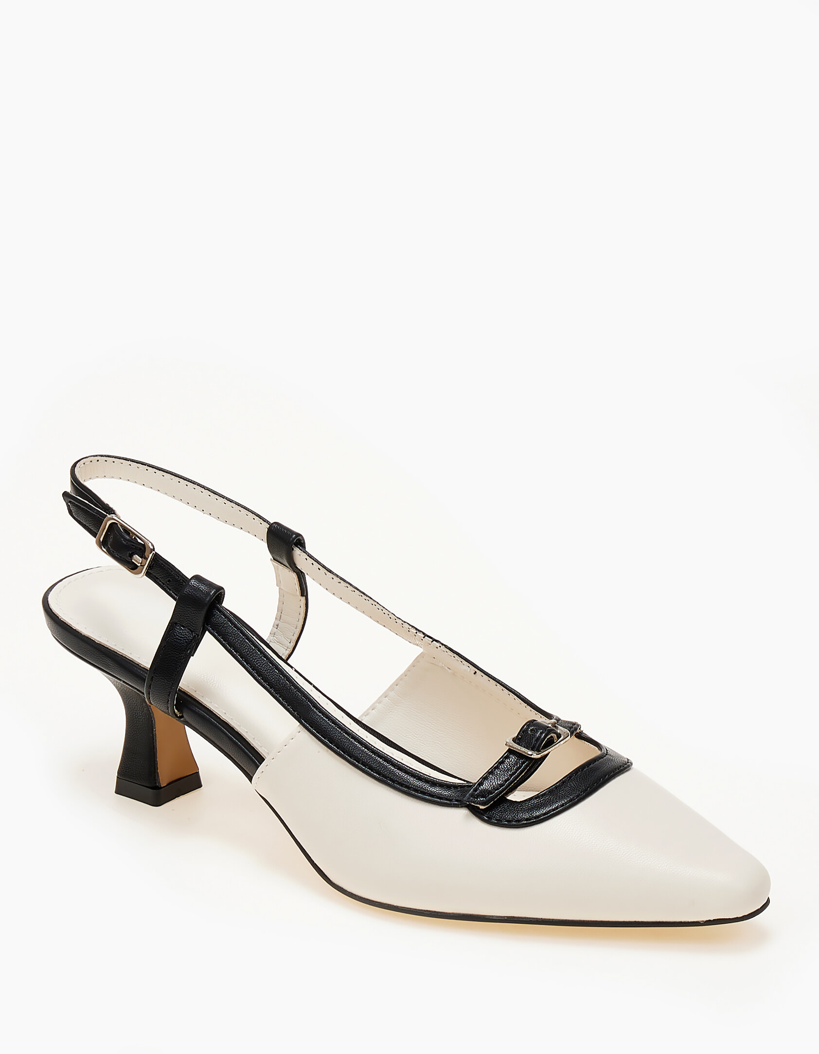 Slingback γόβες με λεπτομέρεια χρώματος - Μπεζ