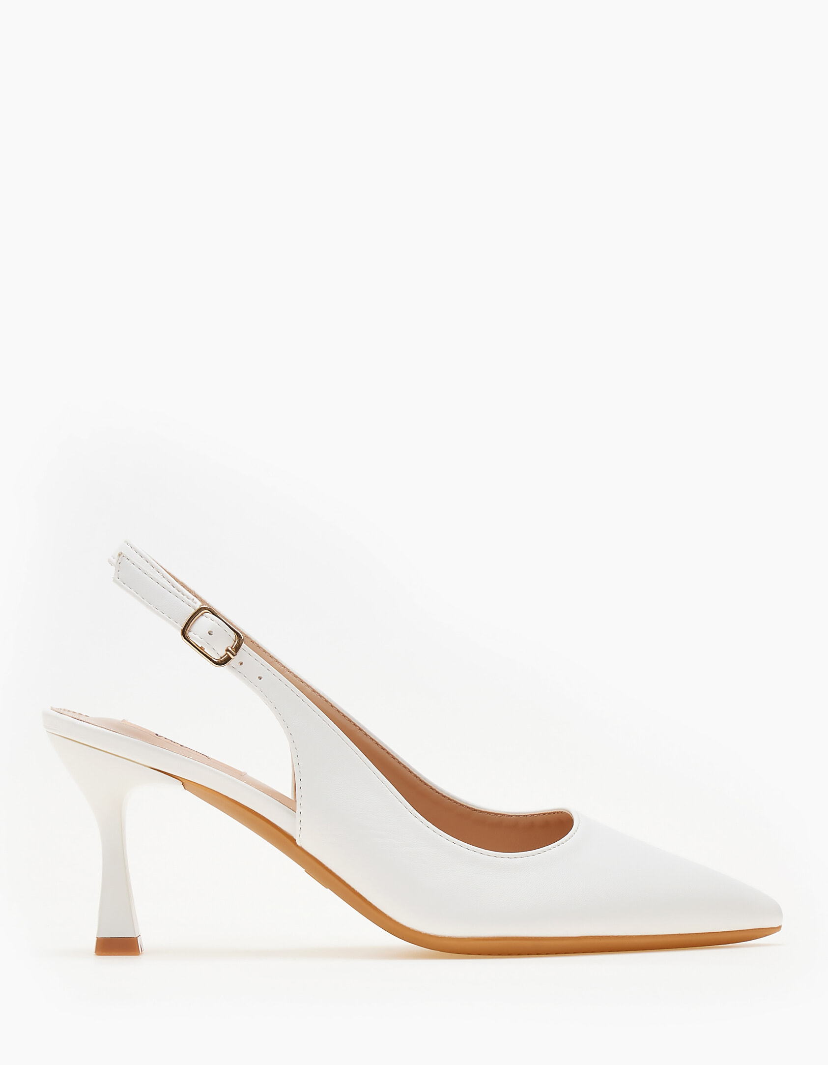 Mυτερές slingback γόβες - Λευκό