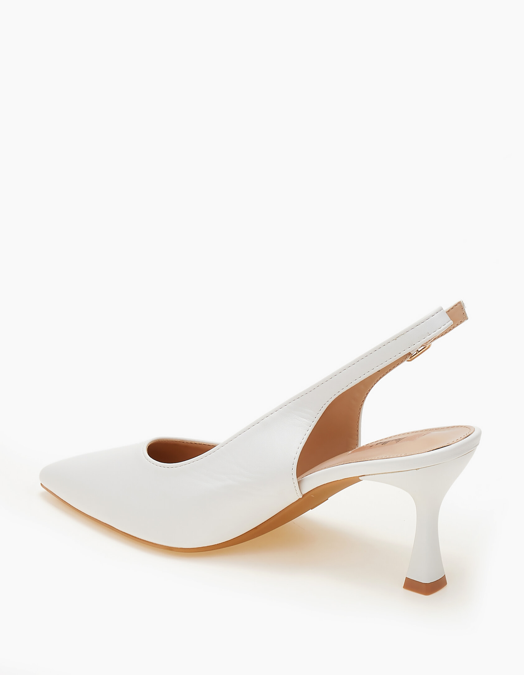 Mυτερές slingback γόβες - Λευκό φωτογραφία