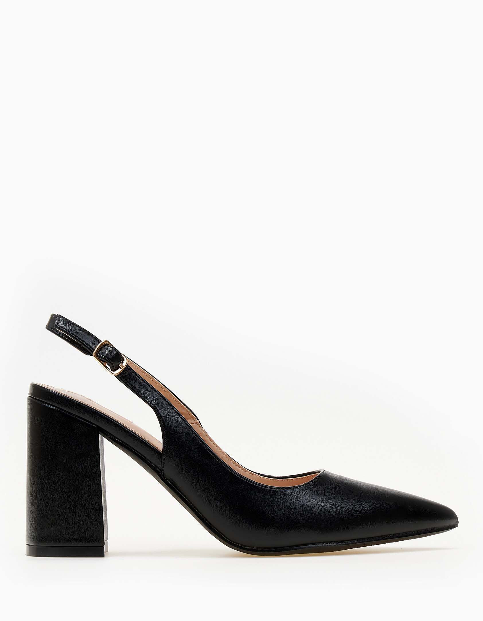 Issue Open heel μυτερές γόβες με χοντρό τακούνι - Μαύρο