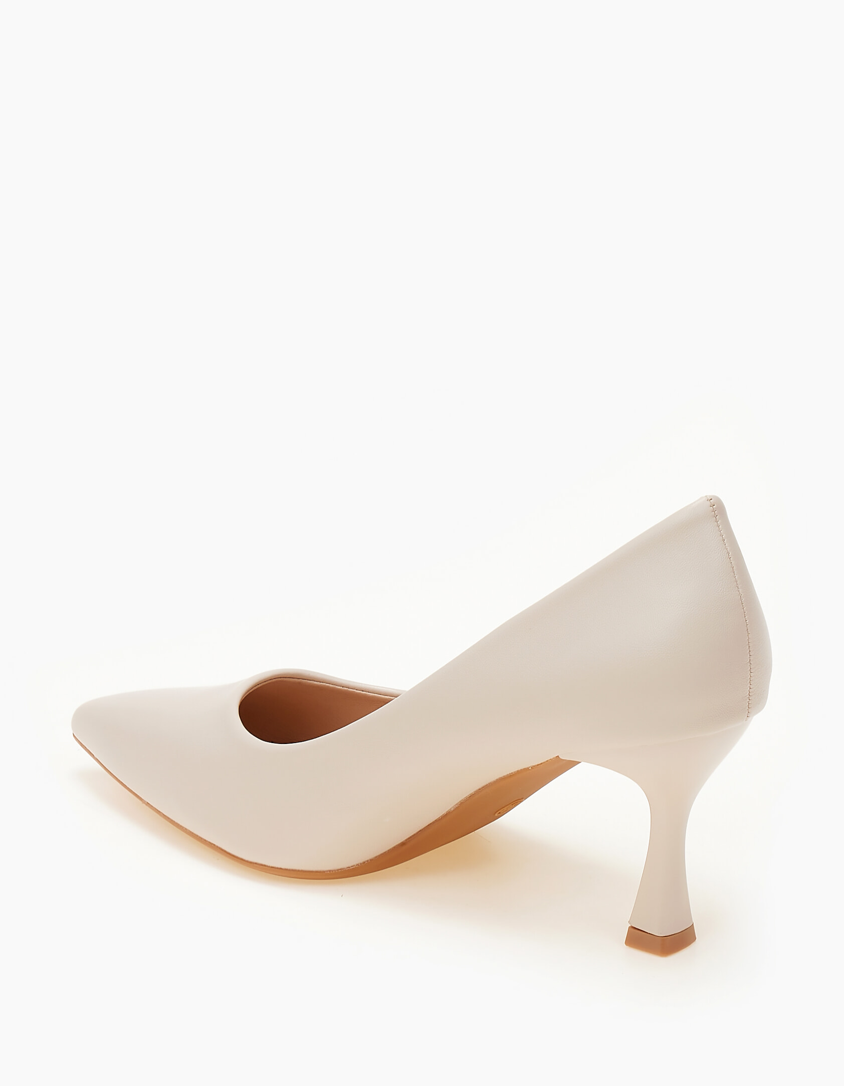 Μυτερές γόβες με λεπτό τακούνι - Μπεζ φωτογραφία