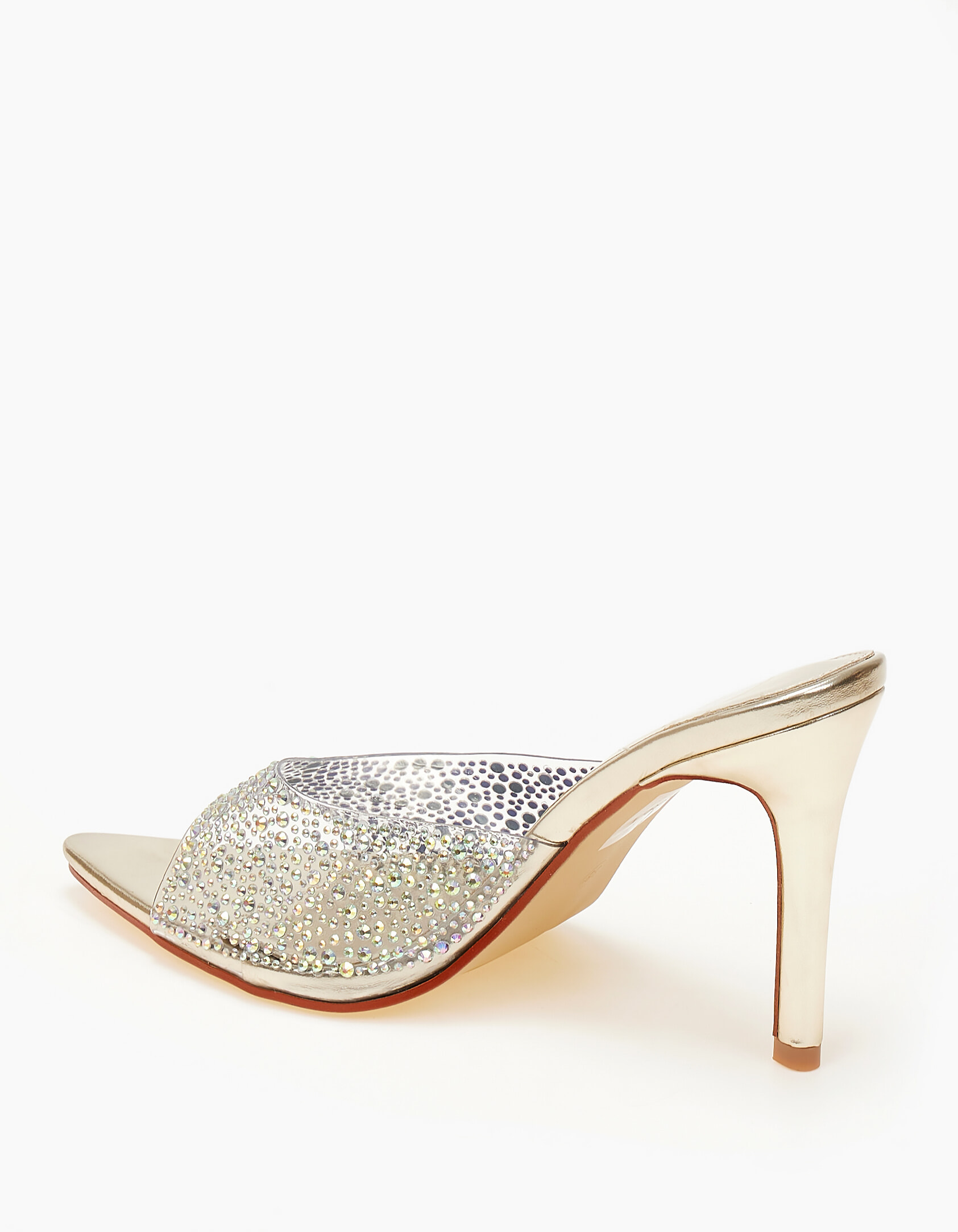 Mules με διαφάνεια και strass - Χρυσό φωτογραφία