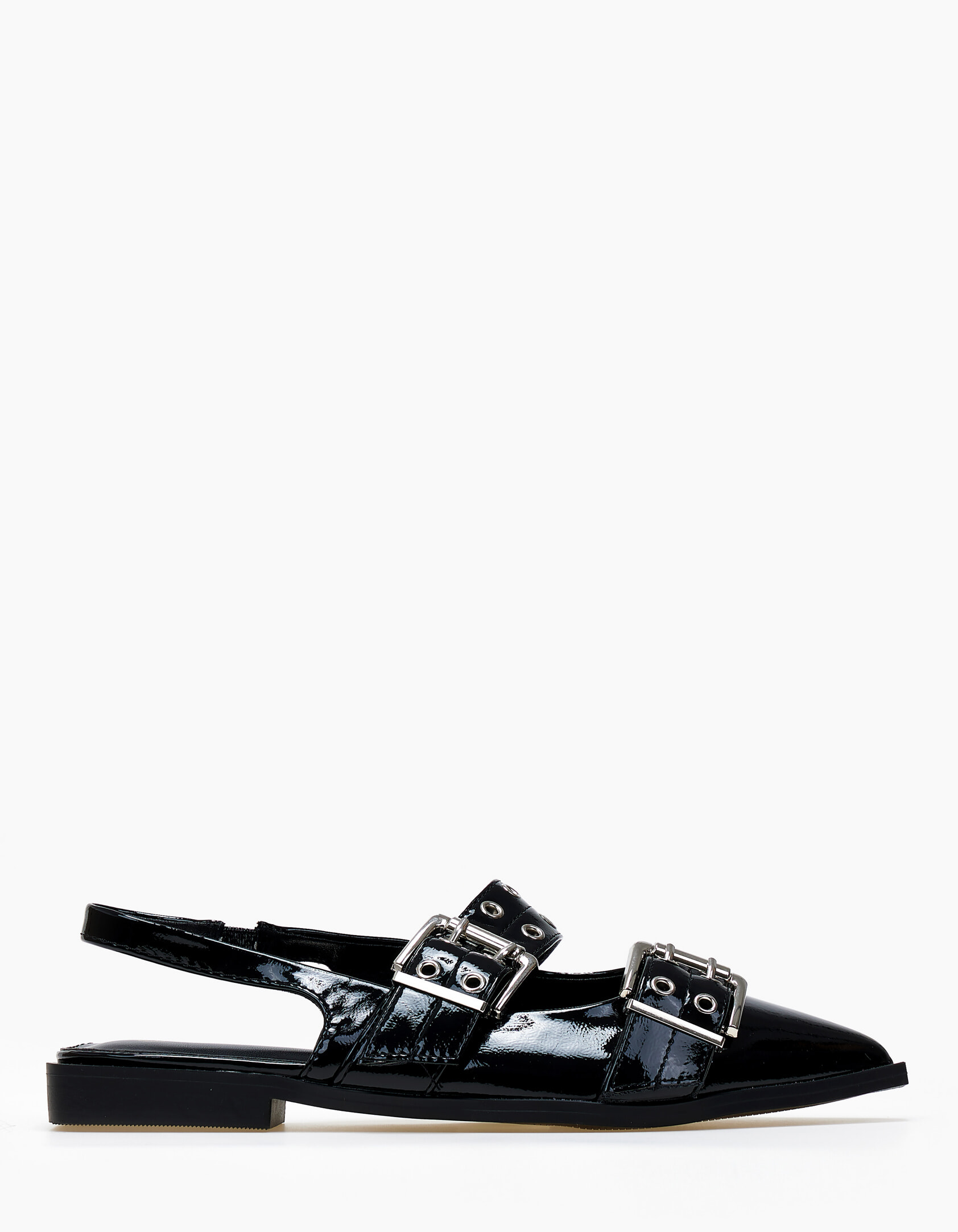 Γοβάκια μυτερά εξώφτερνα - Μαύρο