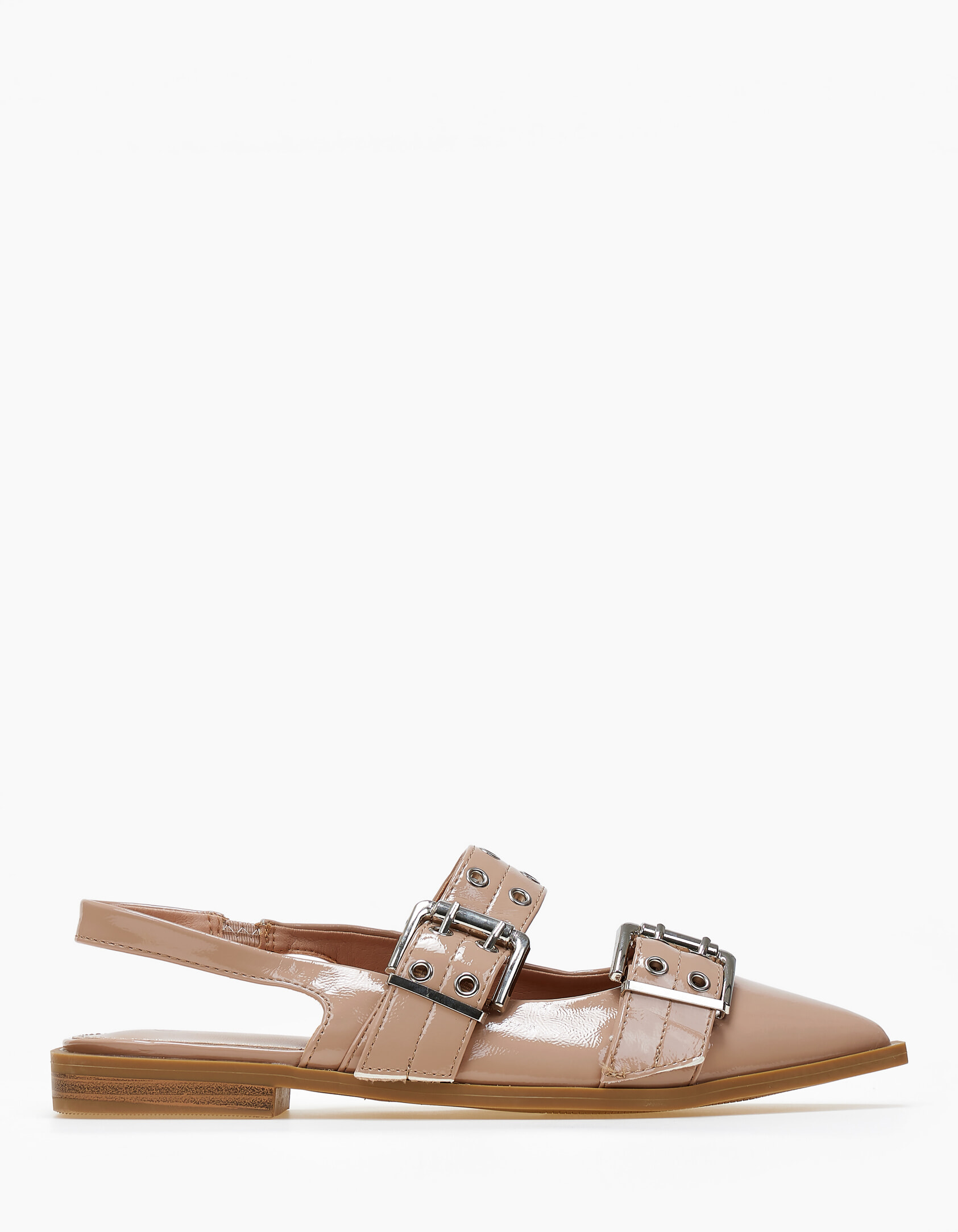 Γοβάκια μυτερά εξώφτερνα - Μπεζ