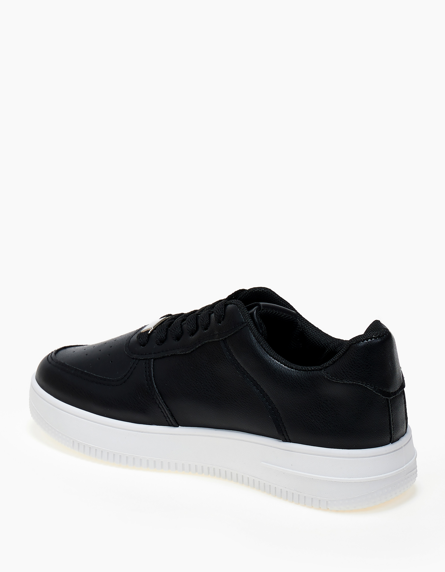 Γυναικεία sneakers μονόχρωμα - Μαύρο φωτογραφία