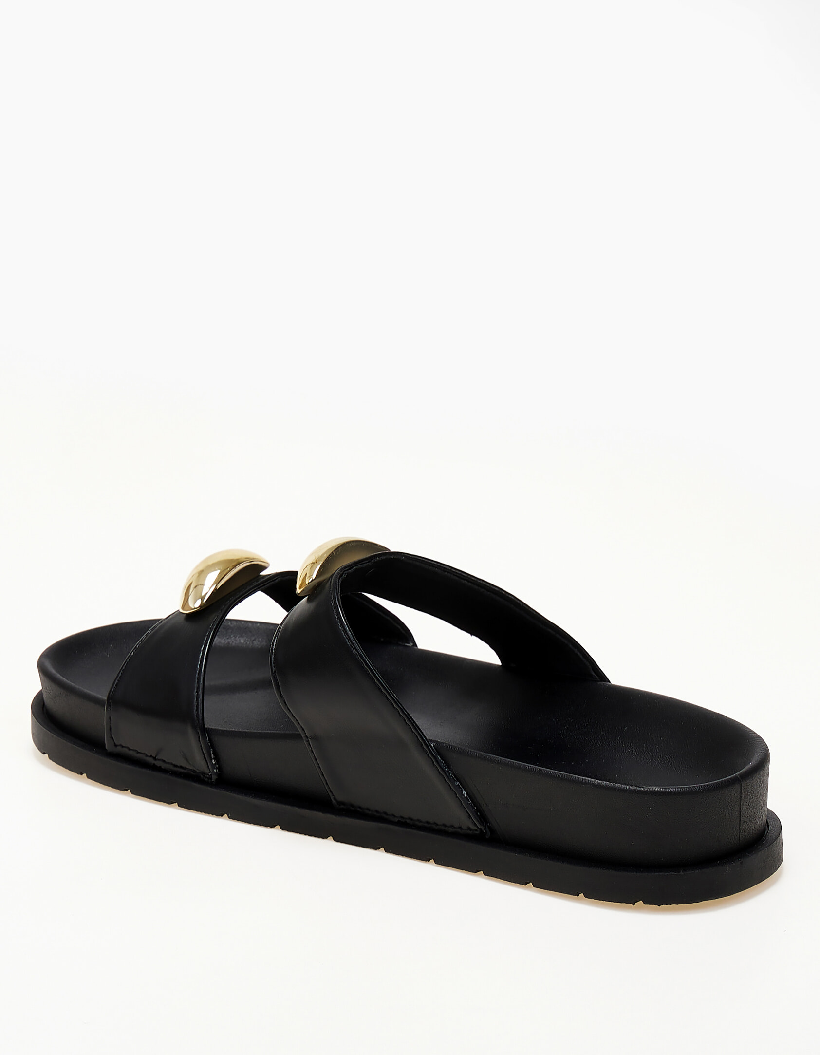 Σανδάλια flatform με μεταλλικές λεπτομέρειες - Μαύρο φωτογραφία
