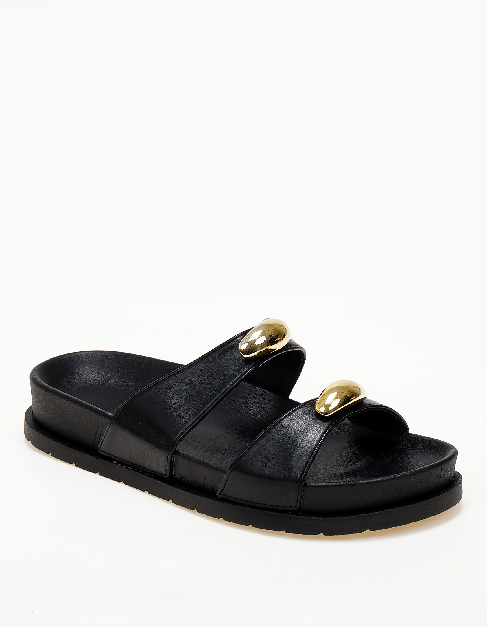 Issue Σανδάλια flatform με μεταλλικές λεπτομέρειες - Μαύρο