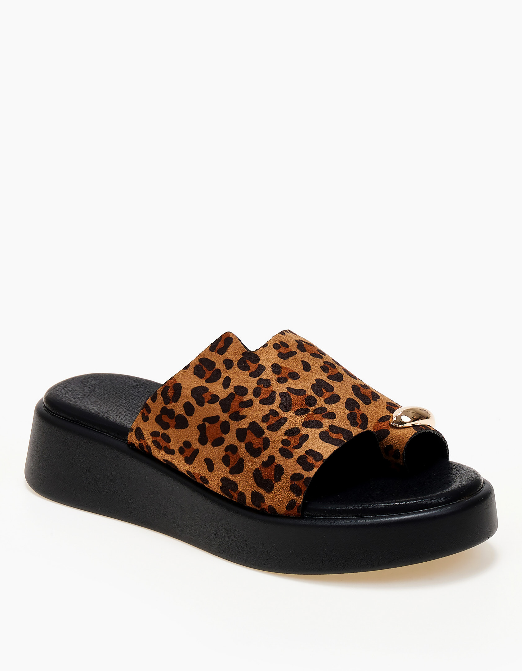 Σανδάλια flatform με φάσα - Λεοπάρ