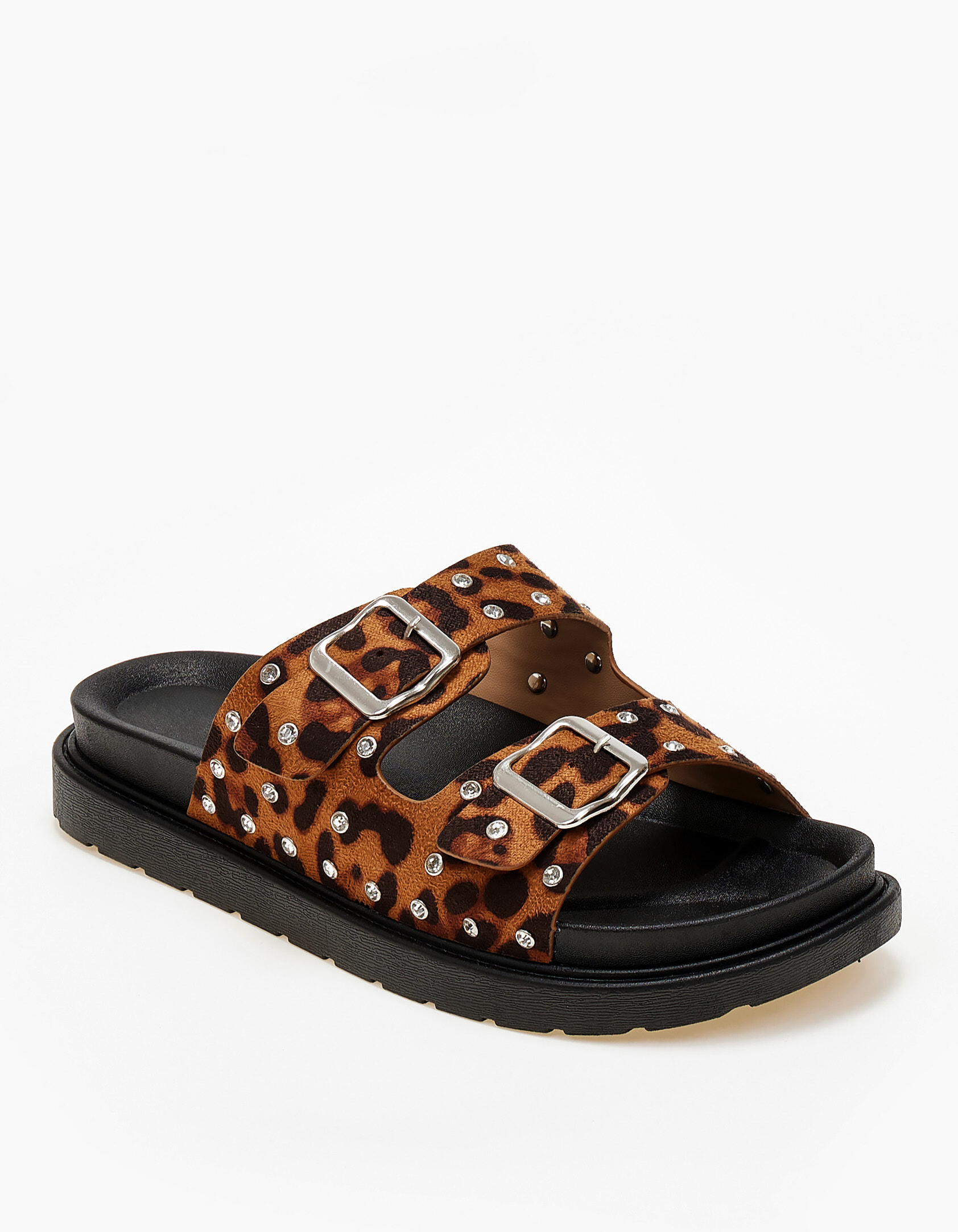 Issue Σανδάλια flatform με τρουκς και στρας - Λεοπάρ