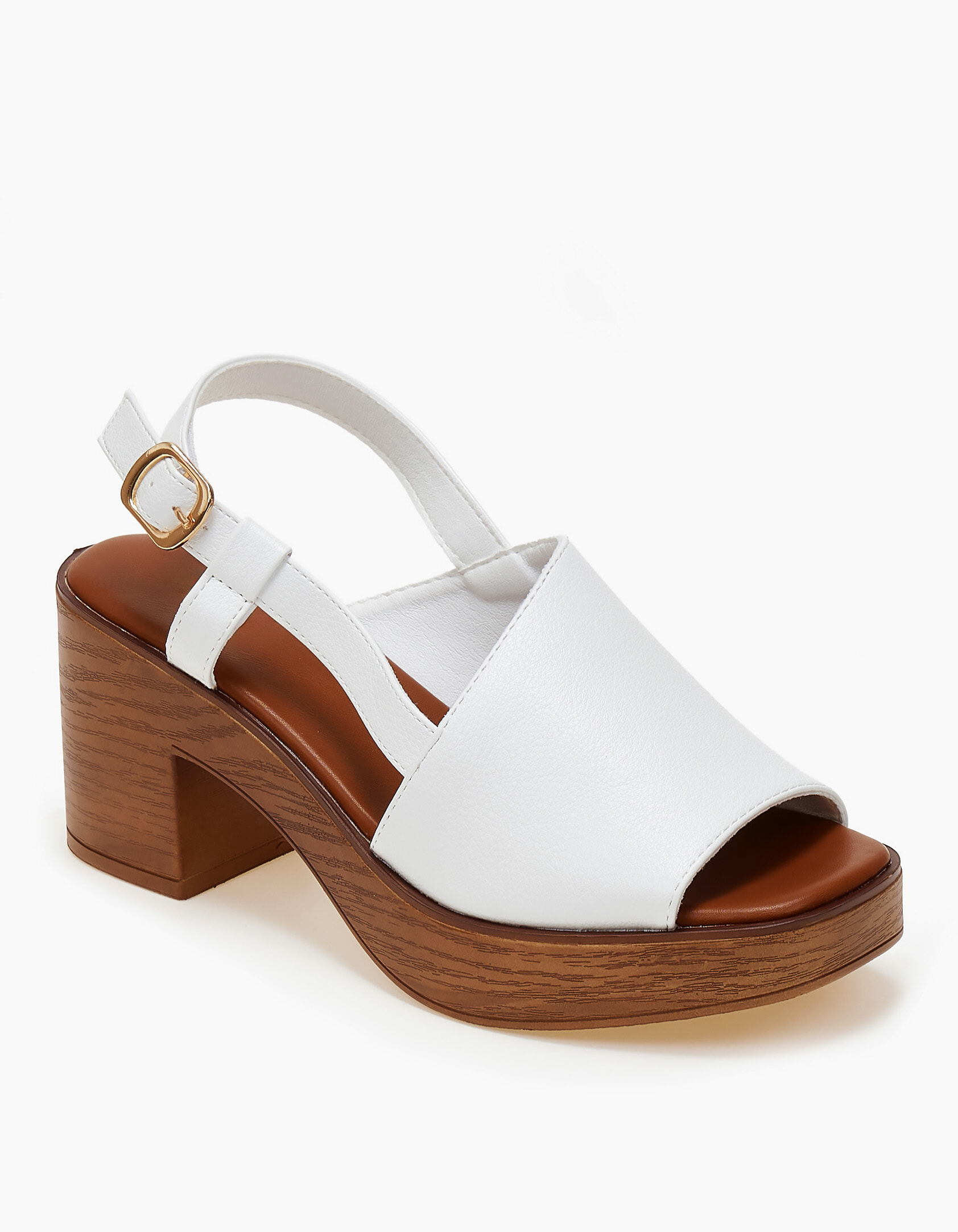 All day πέδιλα με χοντρό τακούνι - Λευκό