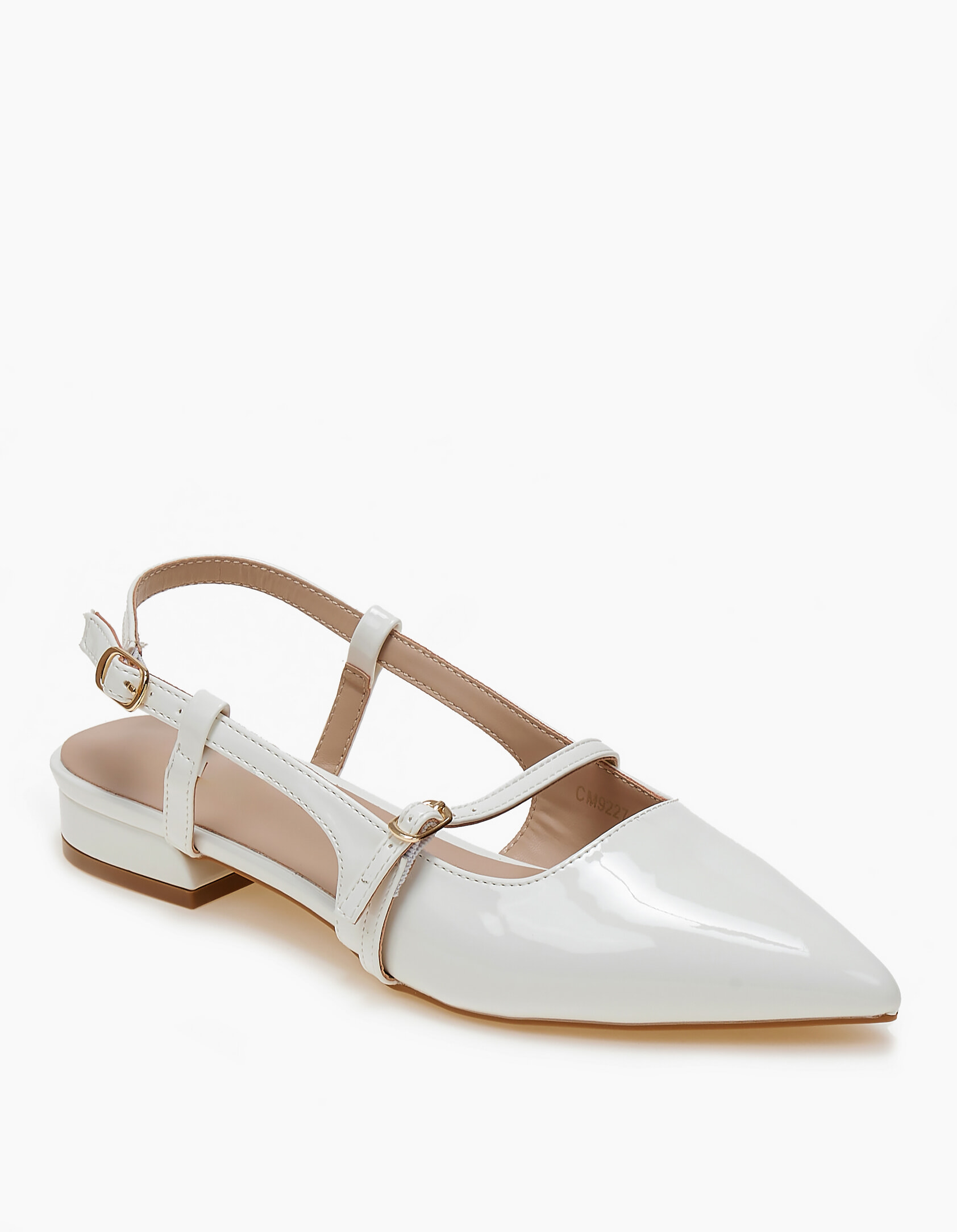 Χαμηλά εξώφτερνα μυτερά γοβάκια - Λευκό