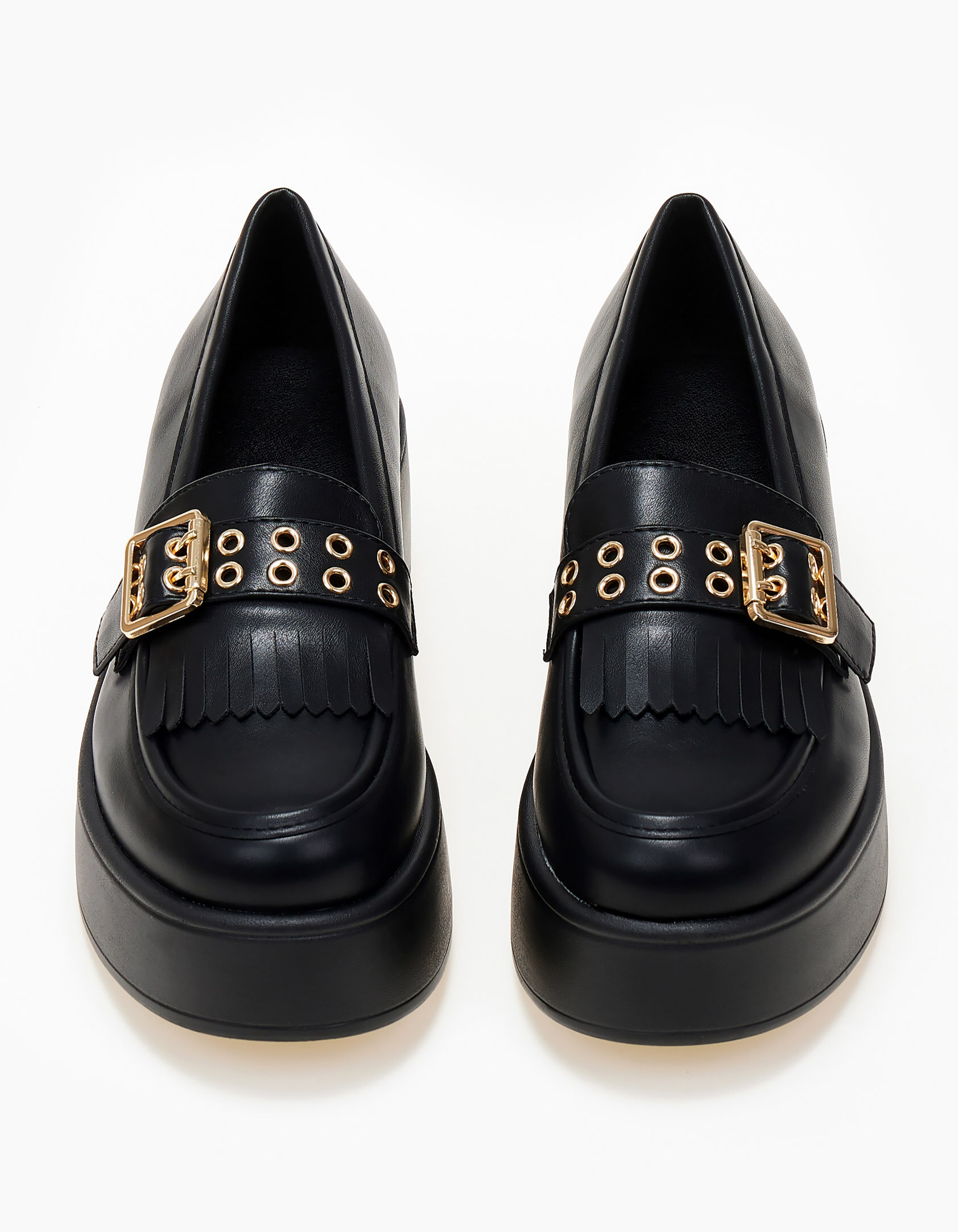 Γυναικεία loafers με πλατφόρμα και τρουκς - Μαύρο φωτογραφία