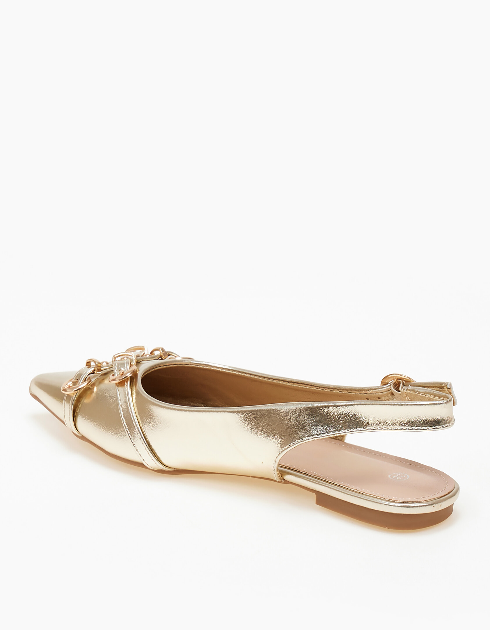 Ballet shoes μυτερά εξώφτερνα με αγκράφες - Χρυσό φωτογραφία